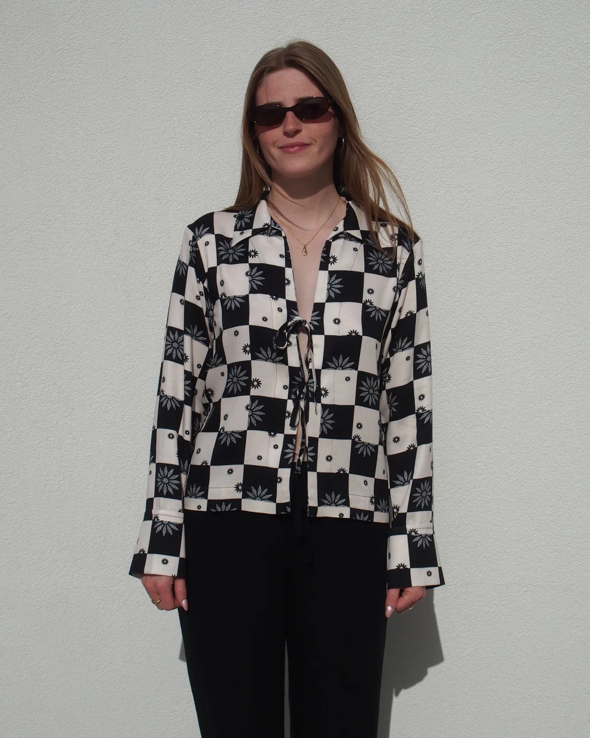 TIE BLOUSE KALUZ FLORAL SQUARE PRINT sold by JAN 'N JUNE product image thumbnail 2