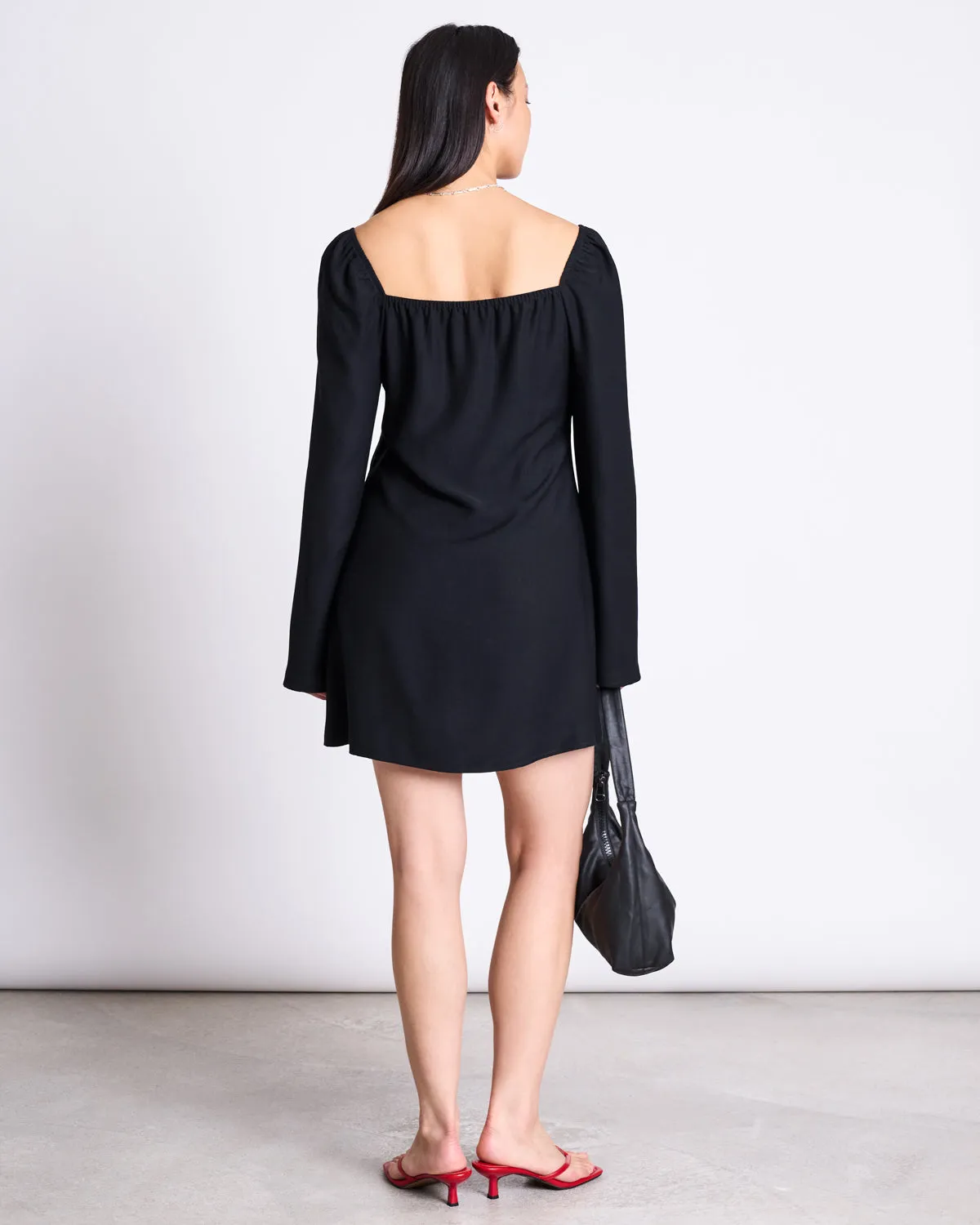 SQUARE NECK MINI DRESS GLAD BLACK sold by JAN 'N JUNE product image thumbnail 4