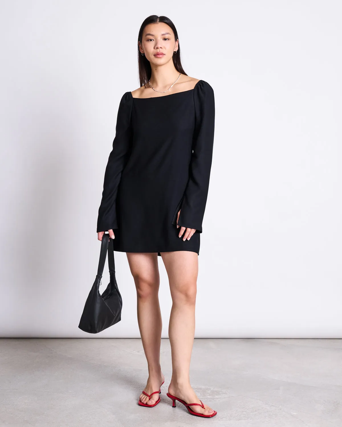 SQUARE NECK MINI DRESS GLAD BLACK sold by JAN 'N JUNE product image thumbnail 5