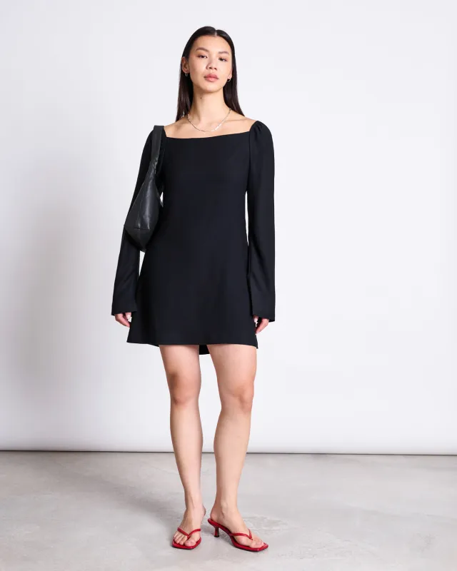 SQUARE NECK MINI DRESS GLAD BLACK sold by JAN 'N JUNE