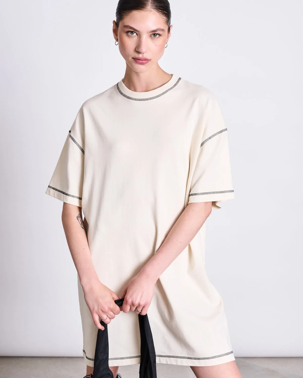 T-SHIRT DRESS HOPLA ECRU GOTS sold by JAN 'N JUNE product image thumbnail 3