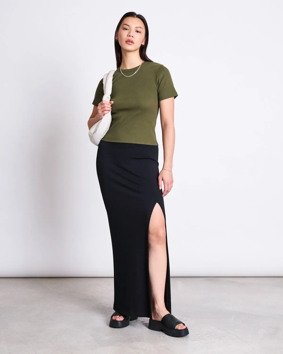 RIB T-SHIRT NILE DARK OLIVE GOTS sold by JAN 'N JUNE