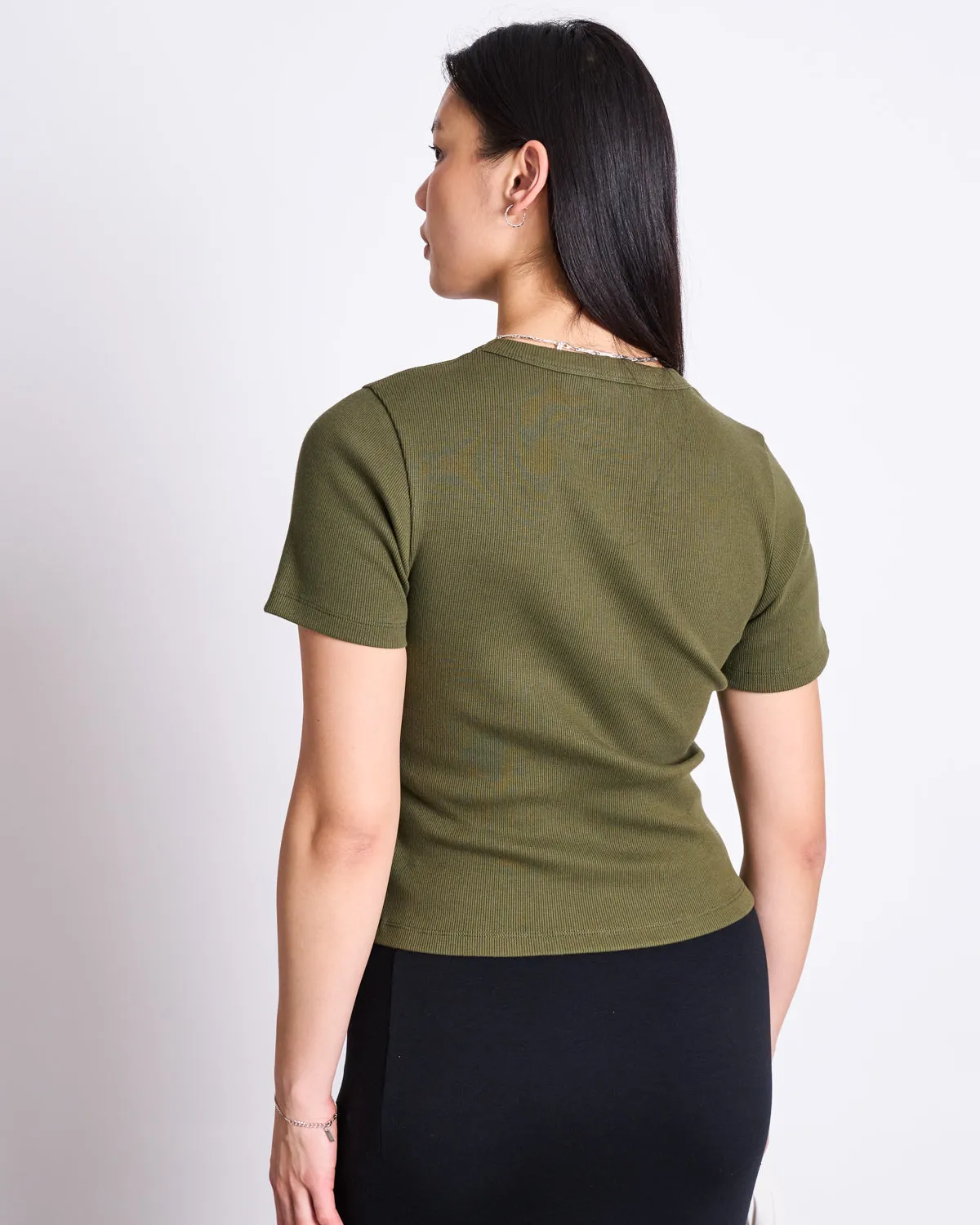 RIB T-SHIRT NILE DARK OLIVE GOTS sold by JAN 'N JUNE product image thumbnail 4