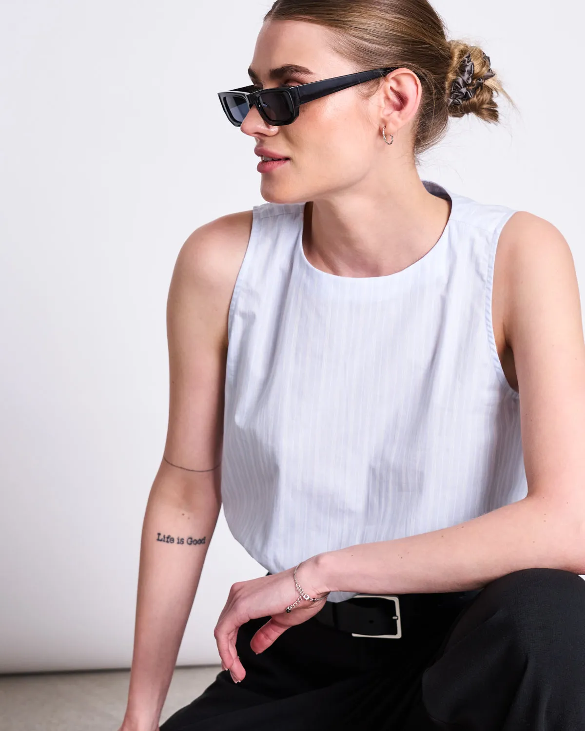 COTTON TOP AMALIEN BLUE WHITE STRIPED GOTS sold by JAN 'N JUNE product image thumbnail 4