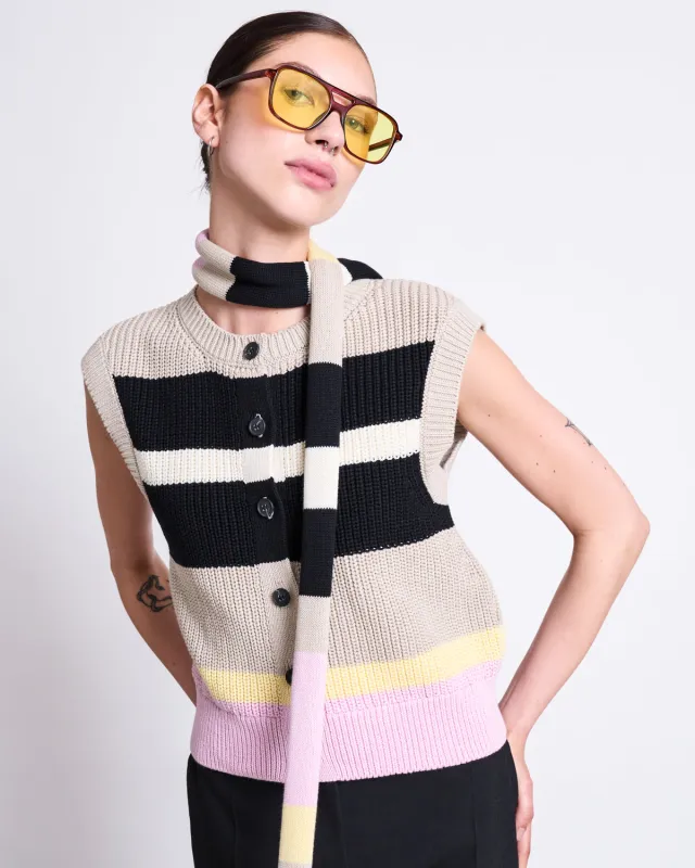 STRIPED VEST FRI MULTICOLOR GOTS sold by JAN 'N JUNE
