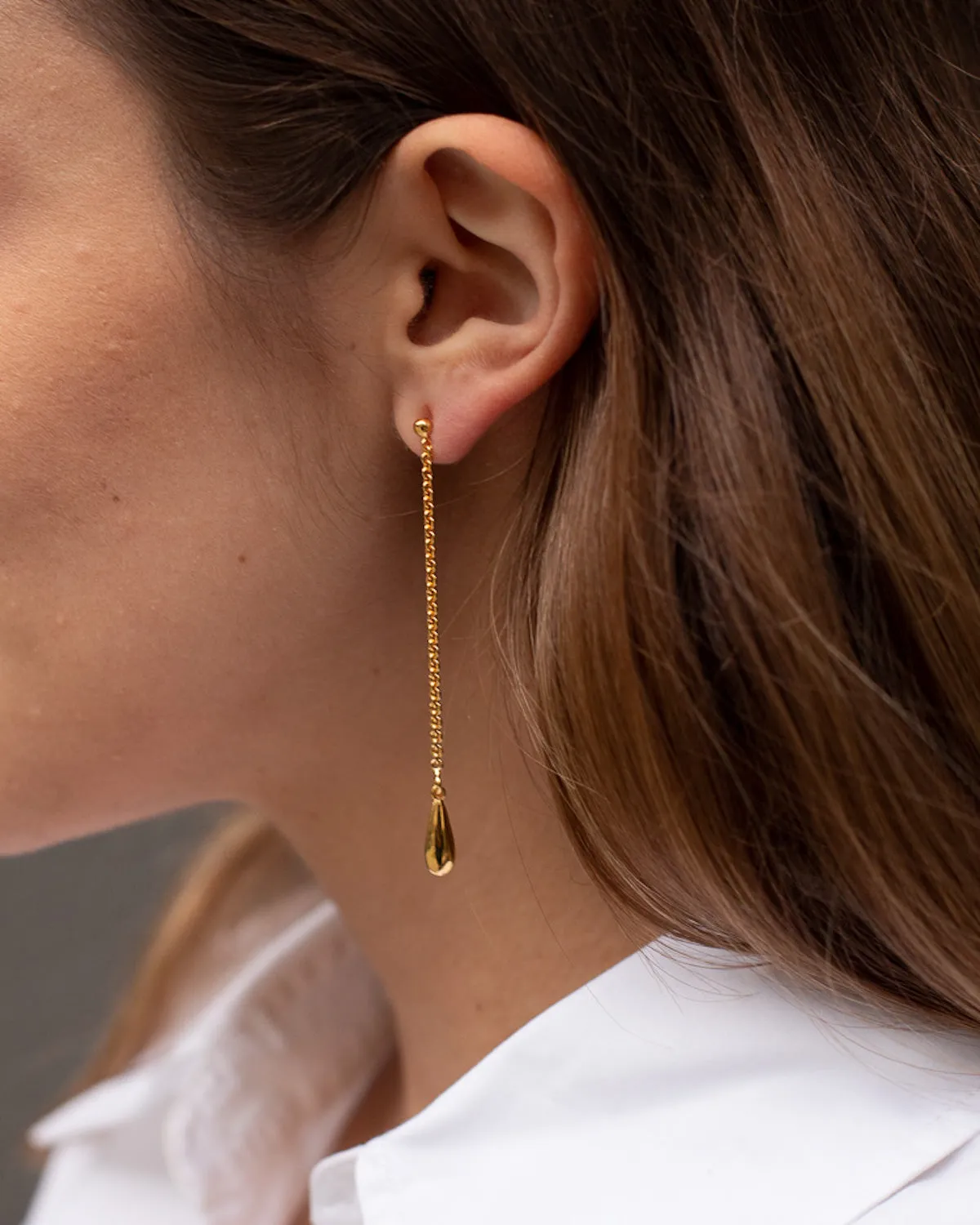 DEAR DARLING BERLIN DROP THREADER EARRINGS GOLD sold by JAN 'N JUNE product image thumbnail 3