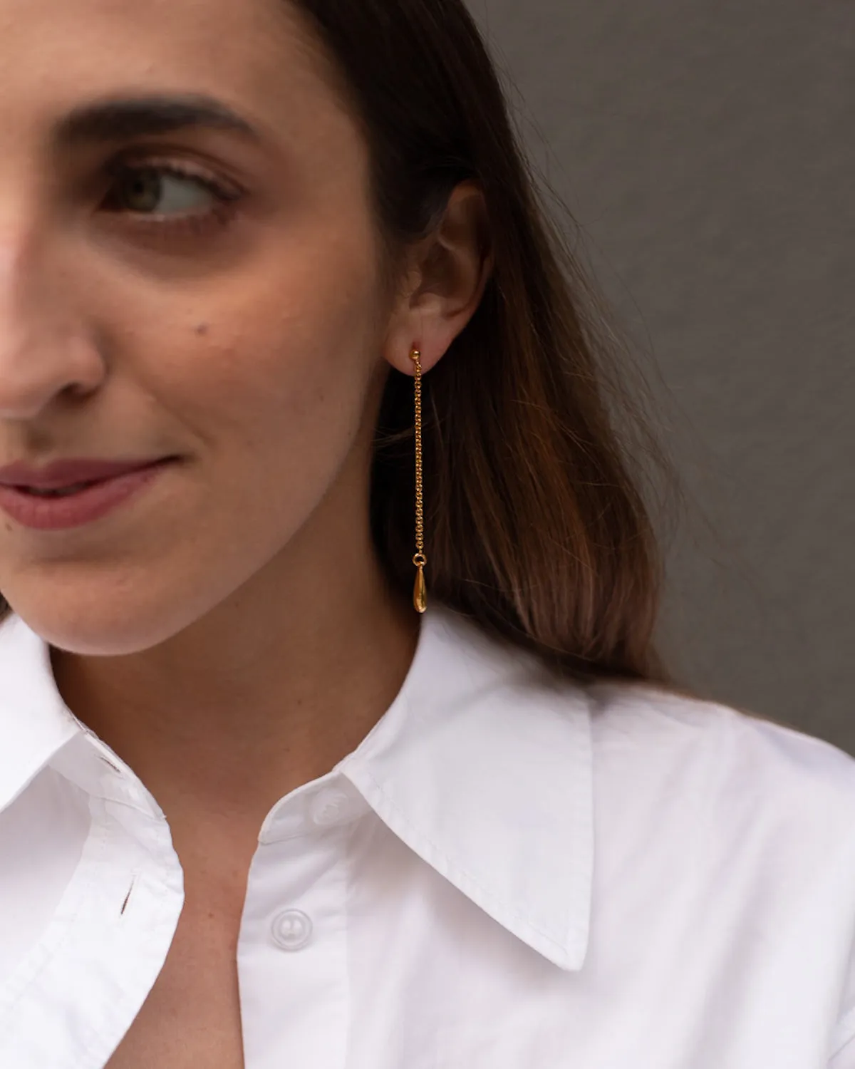 DEAR DARLING BERLIN DROP THREADER EARRINGS GOLD sold by JAN 'N JUNE product image thumbnail 5