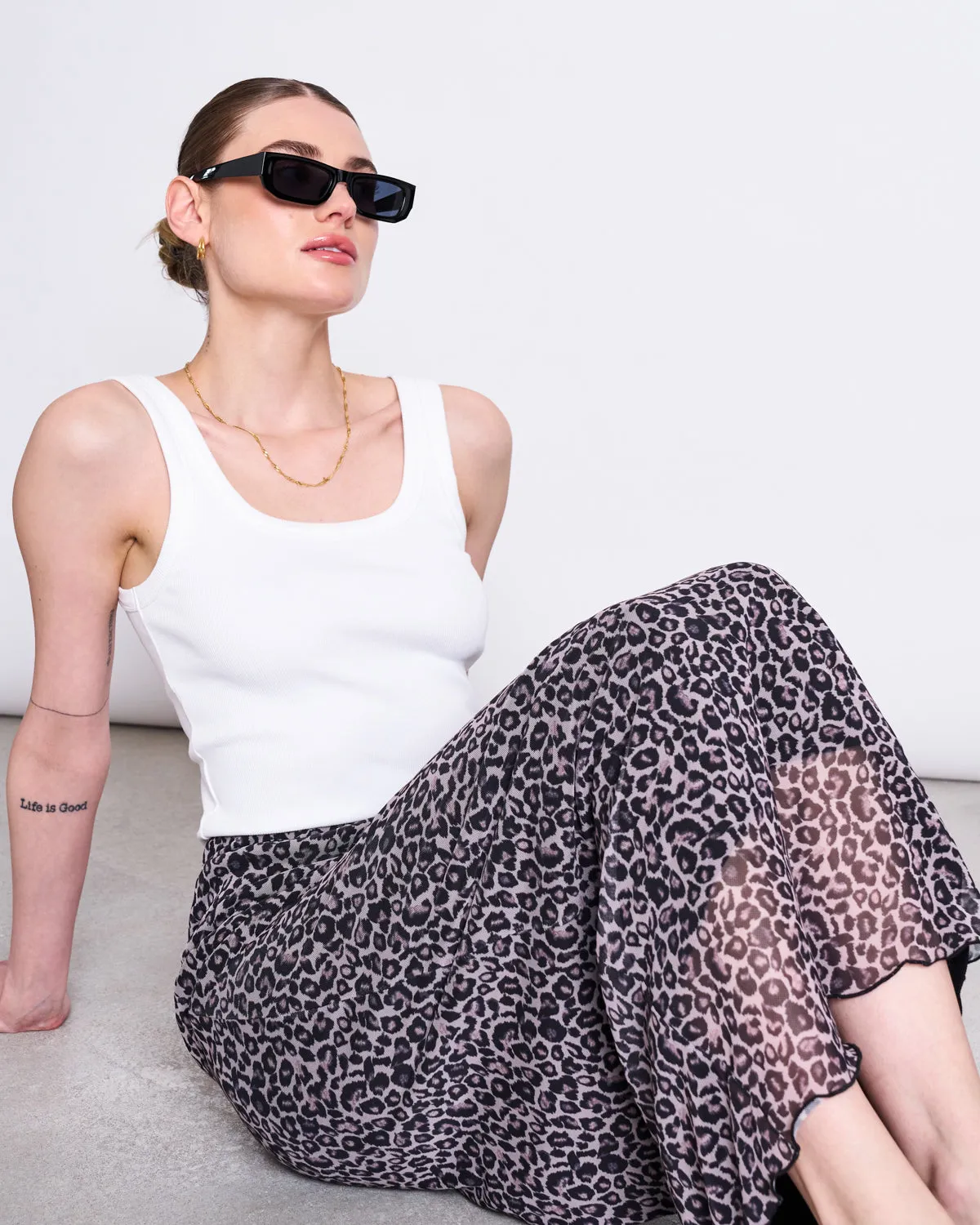 MESH MAXI SKIRT SMUK LEO PRINT sold by JAN 'N JUNE product image thumbnail 3