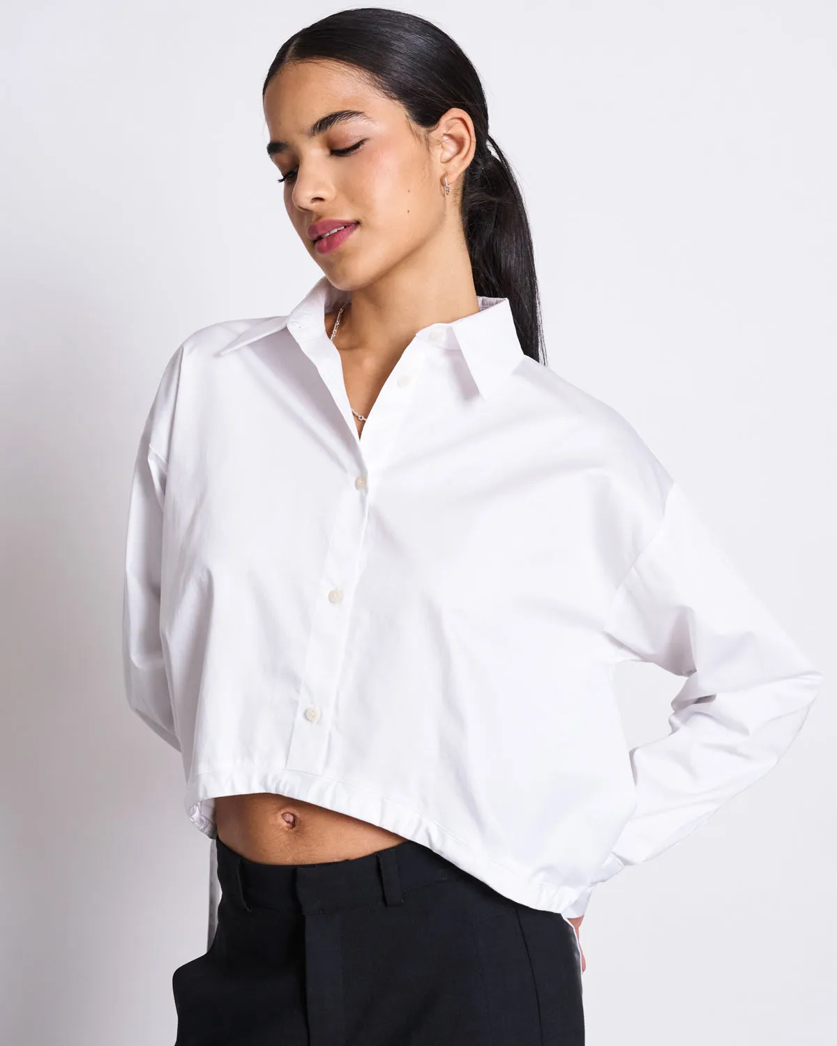 DRAWSTRING SHIRT ISTED WHITE sold by JAN 'N JUNE