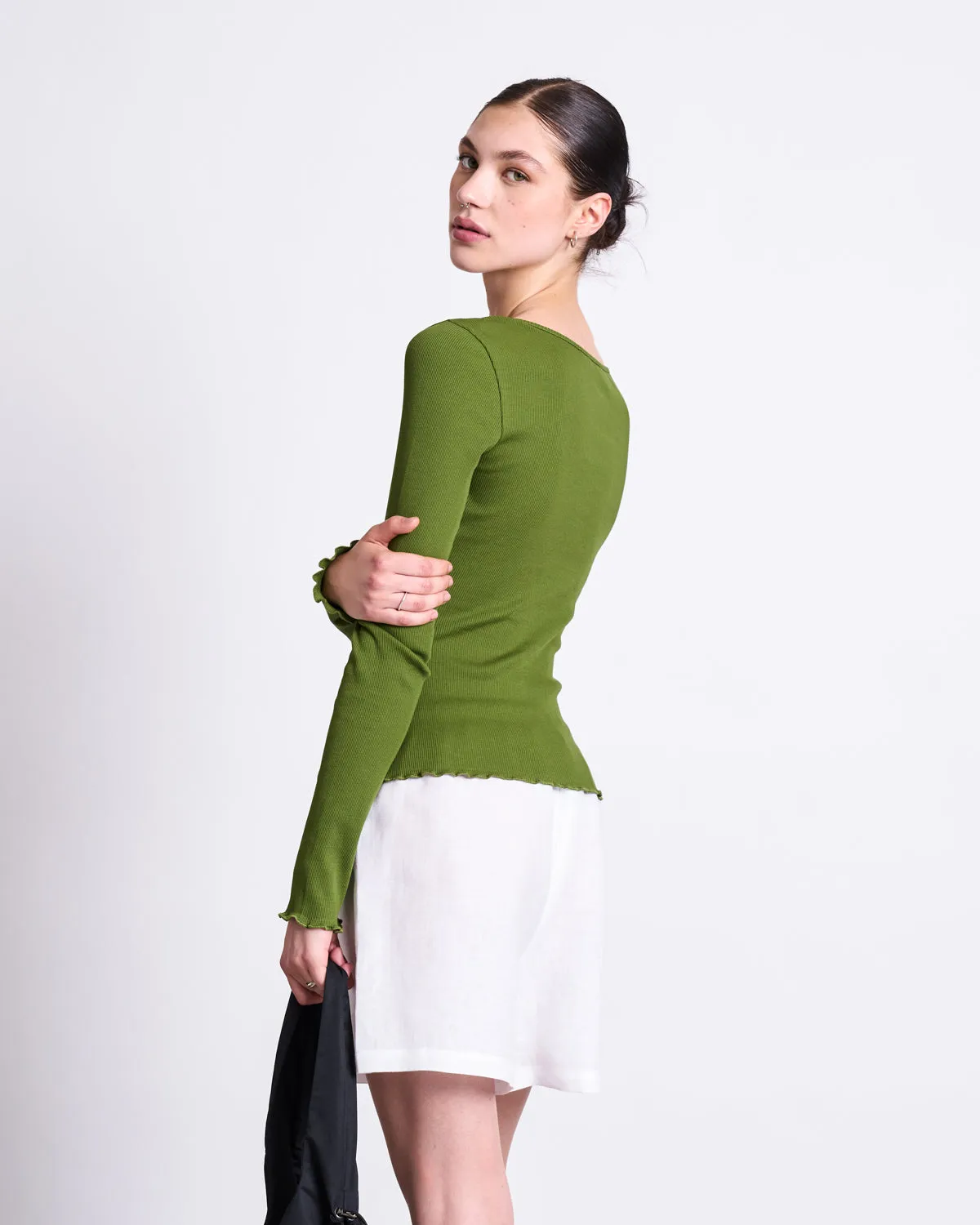 MINIRIB LONGSLEEVE AVERSA WOODY OLIVE GOTS sold by JAN 'N JUNE product image thumbnail 5
