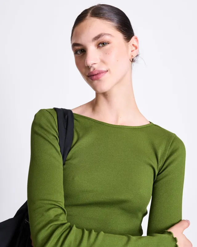 MINIRIB LONGSLEEVE AVERSA WOODY OLIVE GOTS sold by JAN 'N JUNE