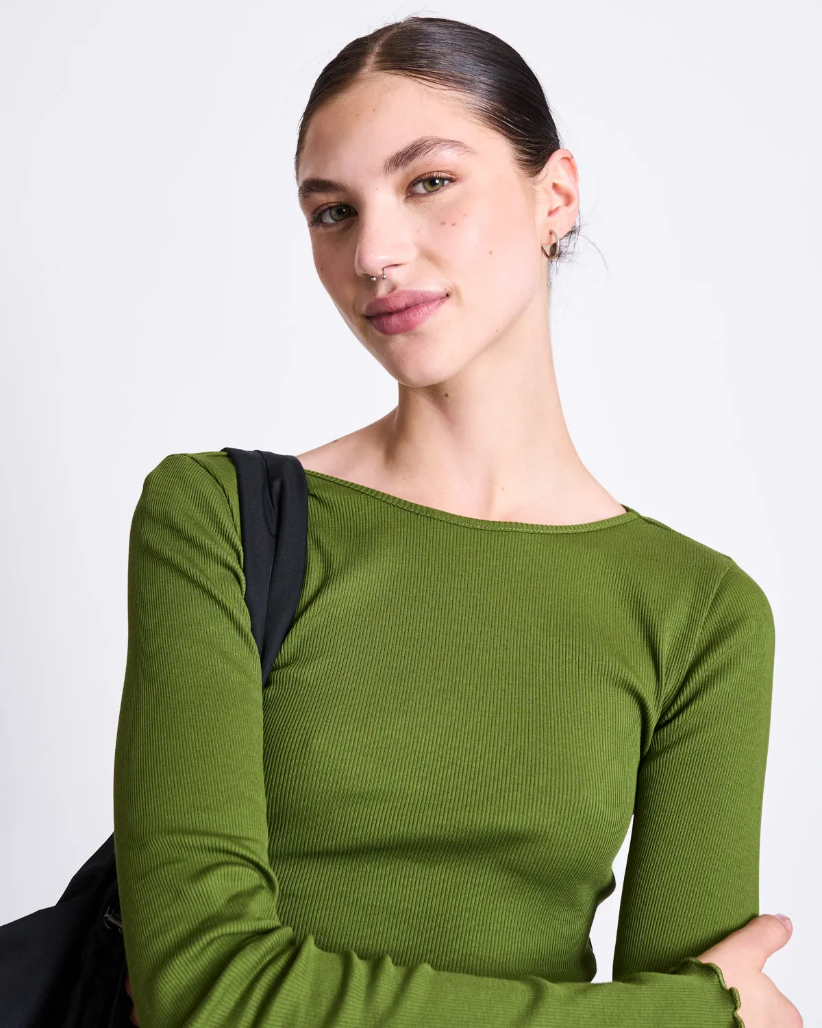 MINIRIB LONGSLEEVE AVERSA WOODY OLIVE GOTS sold by JAN 'N JUNE