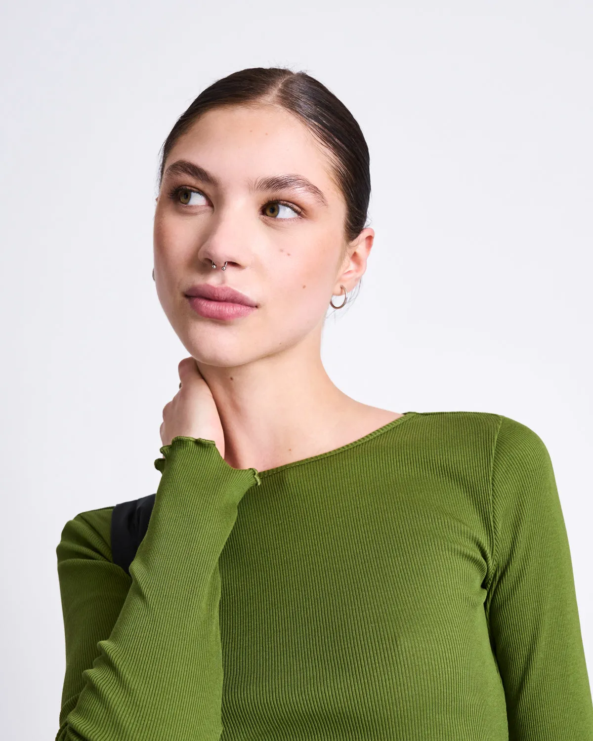 MINIRIB LONGSLEEVE AVERSA WOODY OLIVE GOTS sold by JAN 'N JUNE product image thumbnail 3