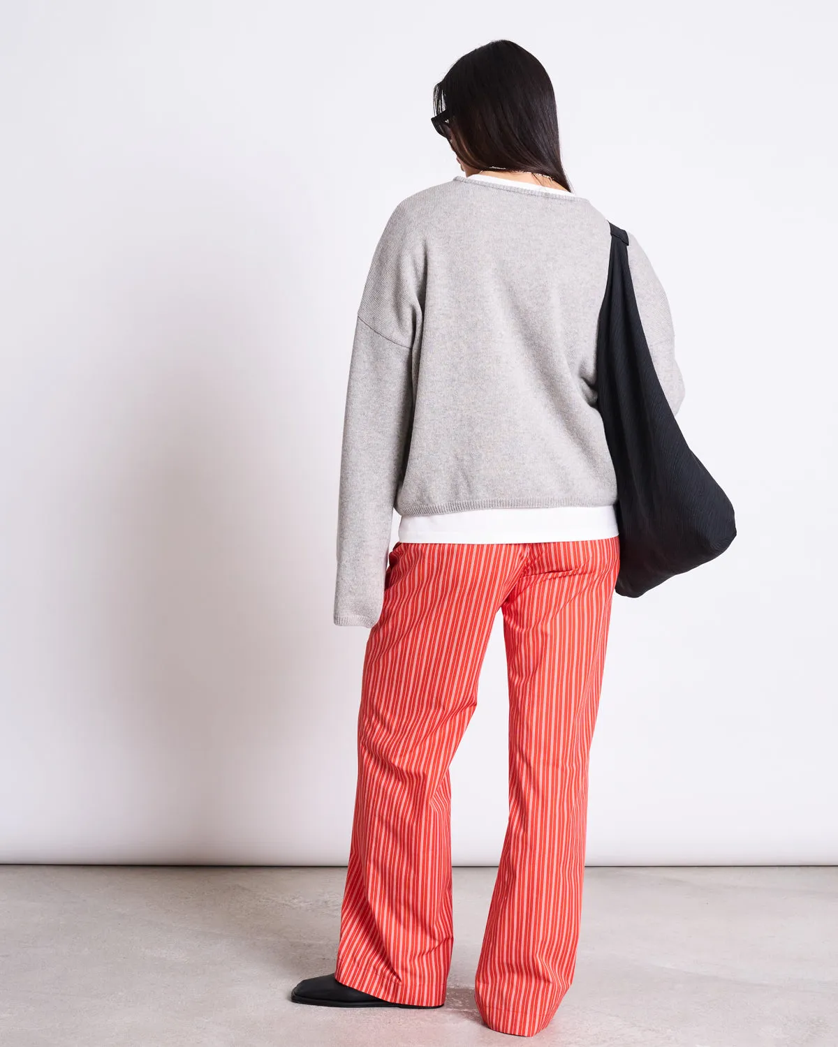 COTTON PANTS SOBY CHERRY RED WHITE STRIPED GOTS sold by JAN 'N JUNE product image thumbnail 3