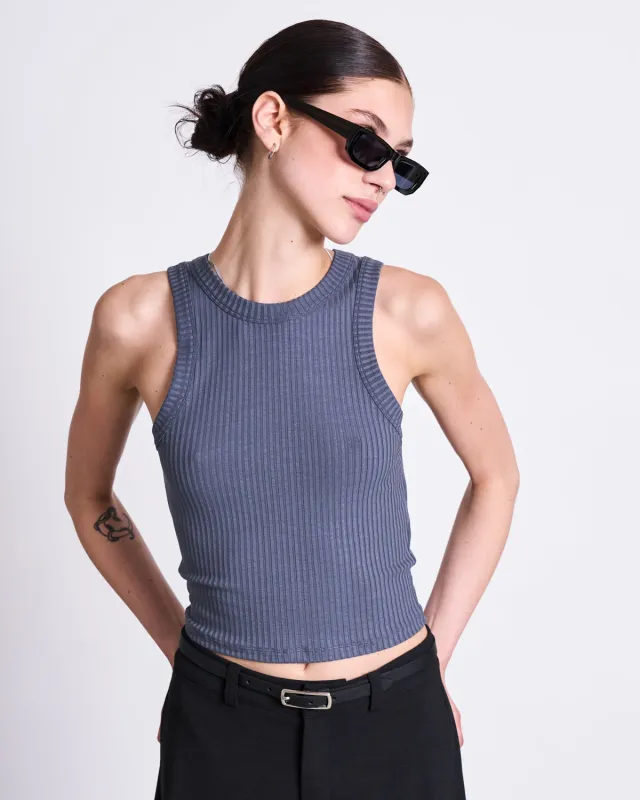 TENCEL™ LYOCELL RIB TANK TOP PORTO TURBULENCE sold by JAN 'N JUNE