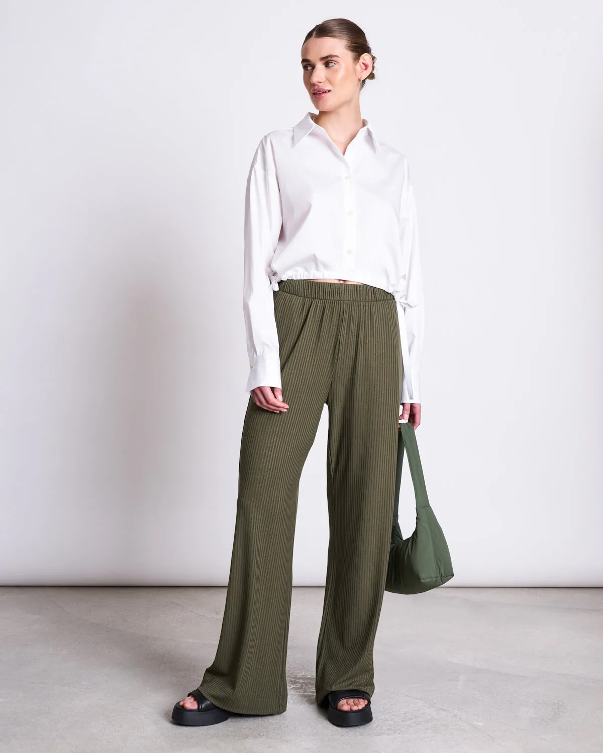 TENCEL™ LYOCELL RIB PANTS SMILLA DARK OLIVE sold by JAN 'N JUNE product image thumbnail 5