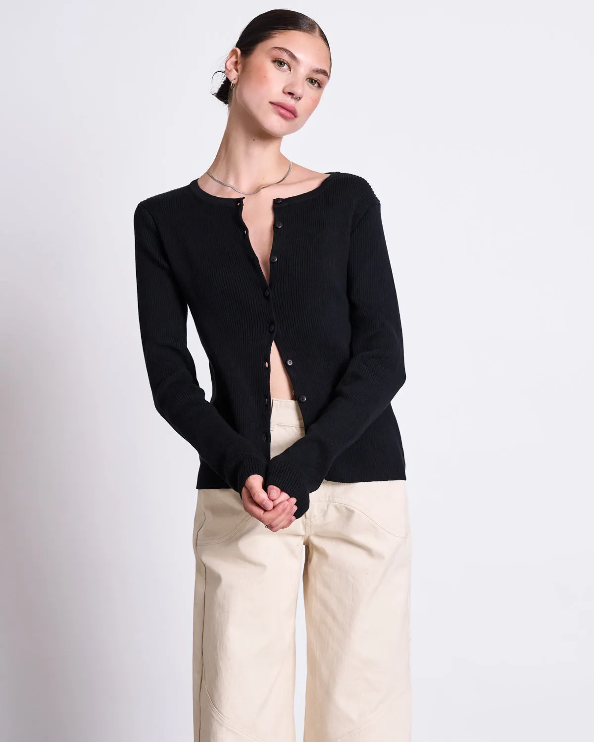 CREWNECK CARDIGAN GLIMT BLACK GOTS sold by JAN 'N JUNE product image thumbnail 2