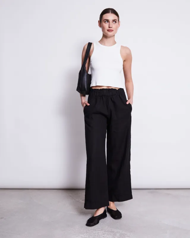 LINEN PANTS BEVEREN BLACK sold by JAN 'N JUNE
