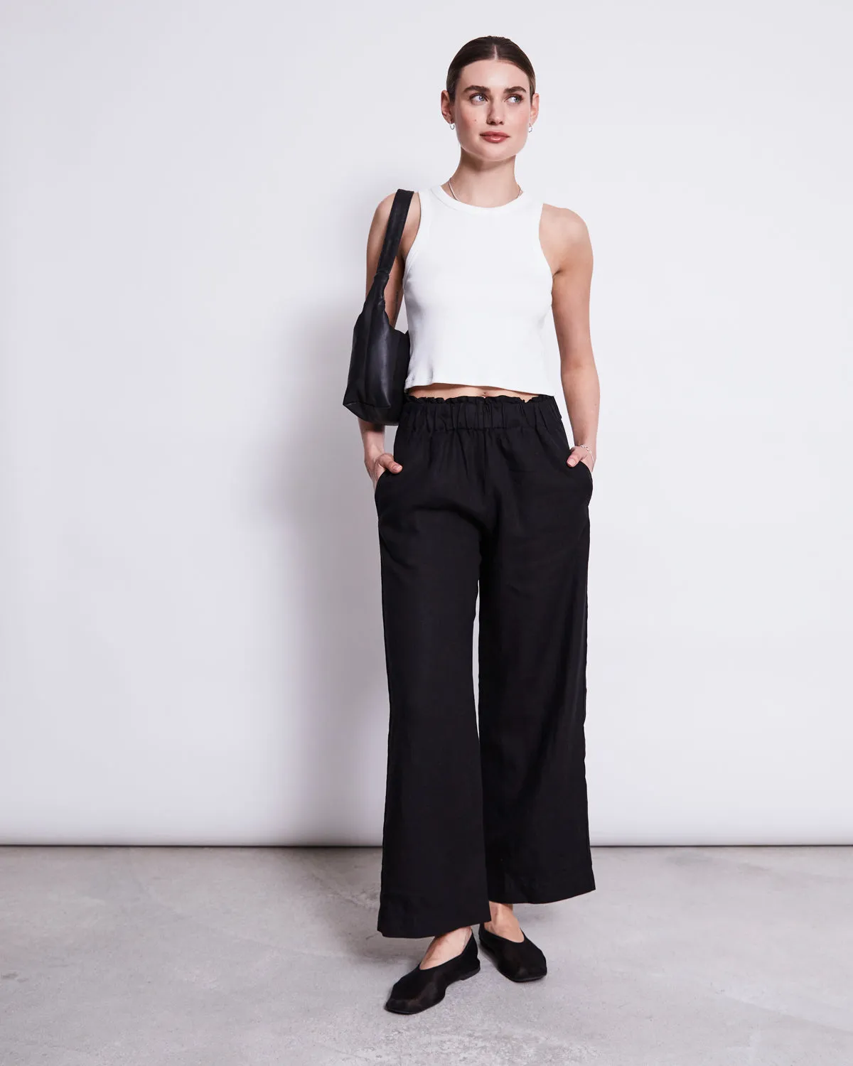 LINEN PANTS BEVEREN BLACK sold by JAN 'N JUNE