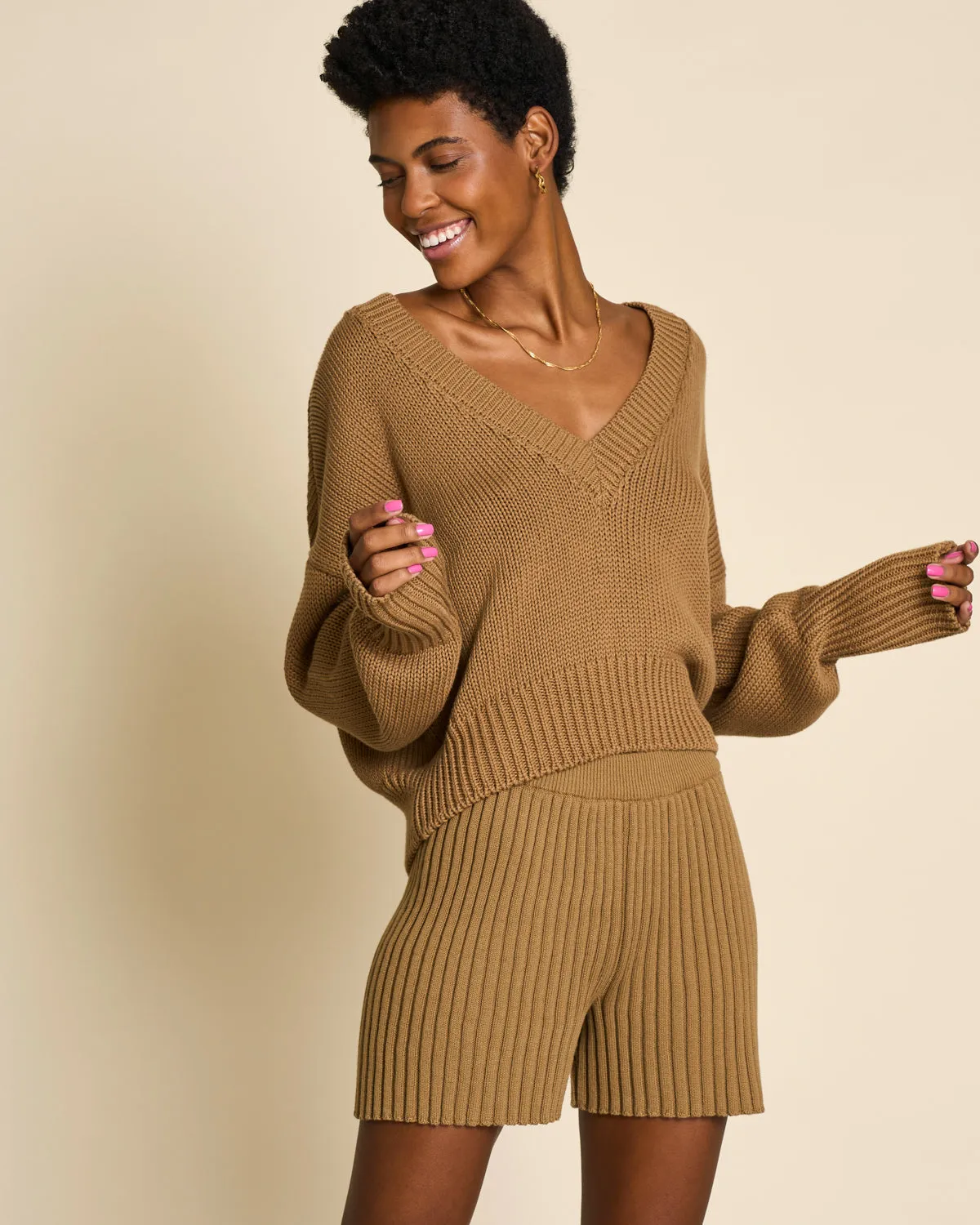 KNIT SHORTS IDOIA WALNUT sold by JAN 'N JUNE product image thumbnail 3