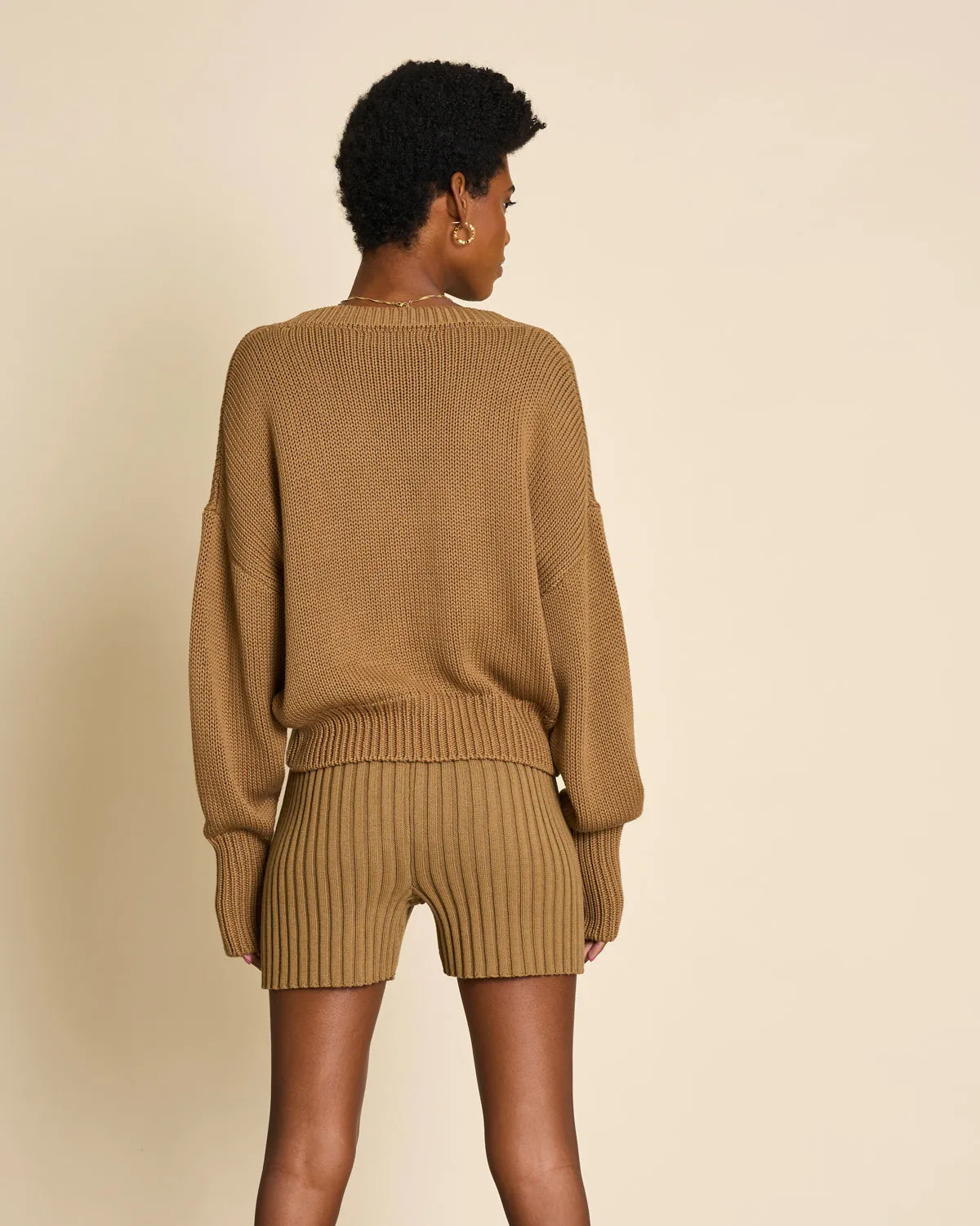KNIT SHORTS IDOIA WALNUT sold by JAN 'N JUNE product image thumbnail 4