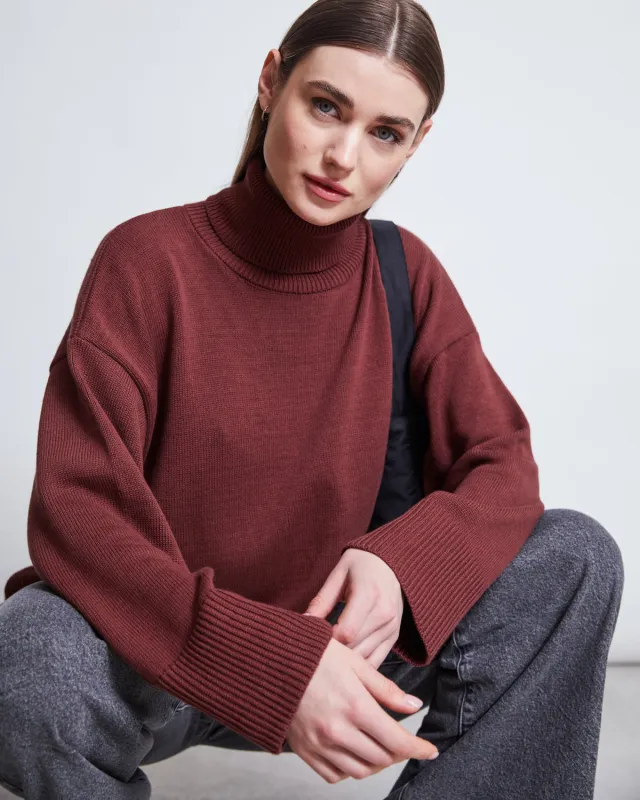 TURTLENECK MUA INTENSE RUST GOTS sold by JAN 'N JUNE