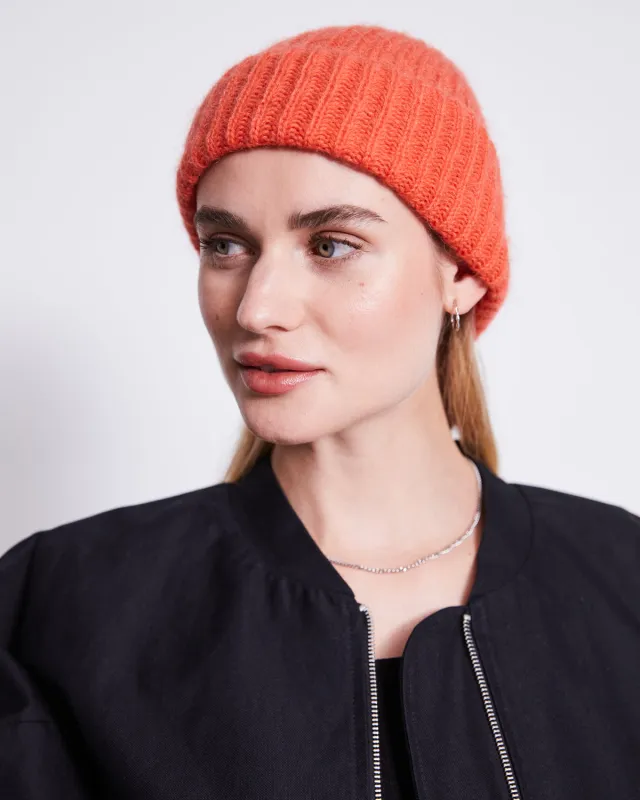 WOOLY KNIT BEANIE BJON BRIGHT ORANGE sold by JAN 'N JUNE