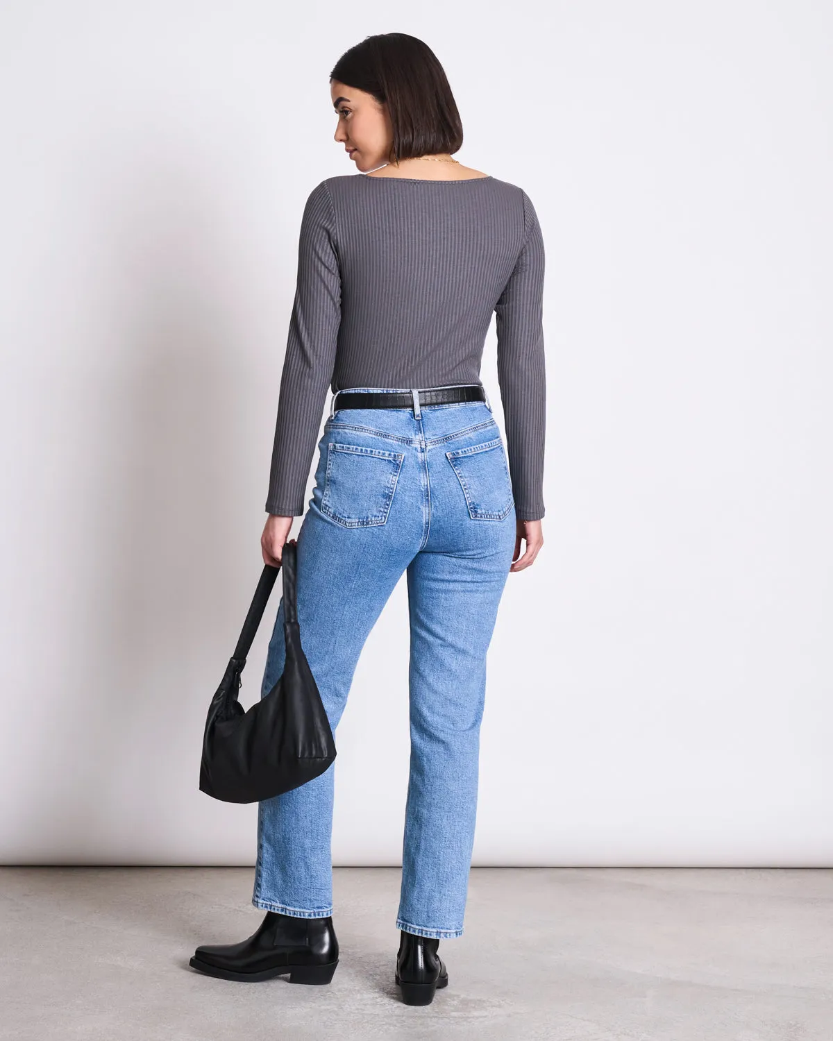 SQUARE NECK LONGSLEEVE FRIA DARK GREY sold by JAN 'N JUNE product image thumbnail 4