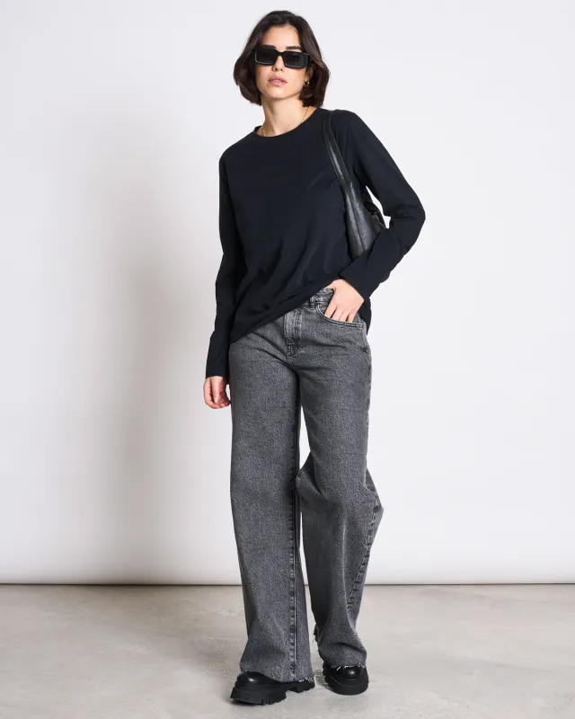 BRUSHED LONGSLEEVE BOY BLACK GOTS sold by JAN 'N JUNE