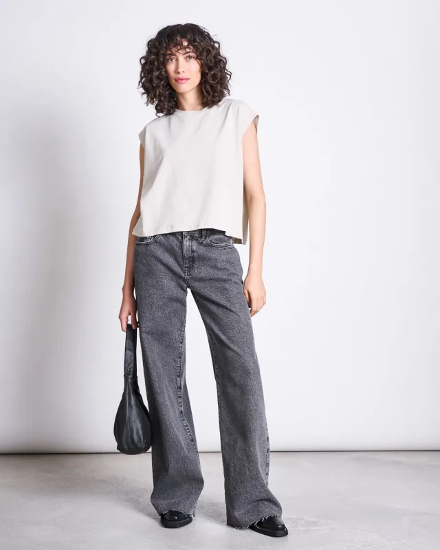 WIDE LEG JEANS SUNNY LIGHT GREY sold by JAN 'N JUNE