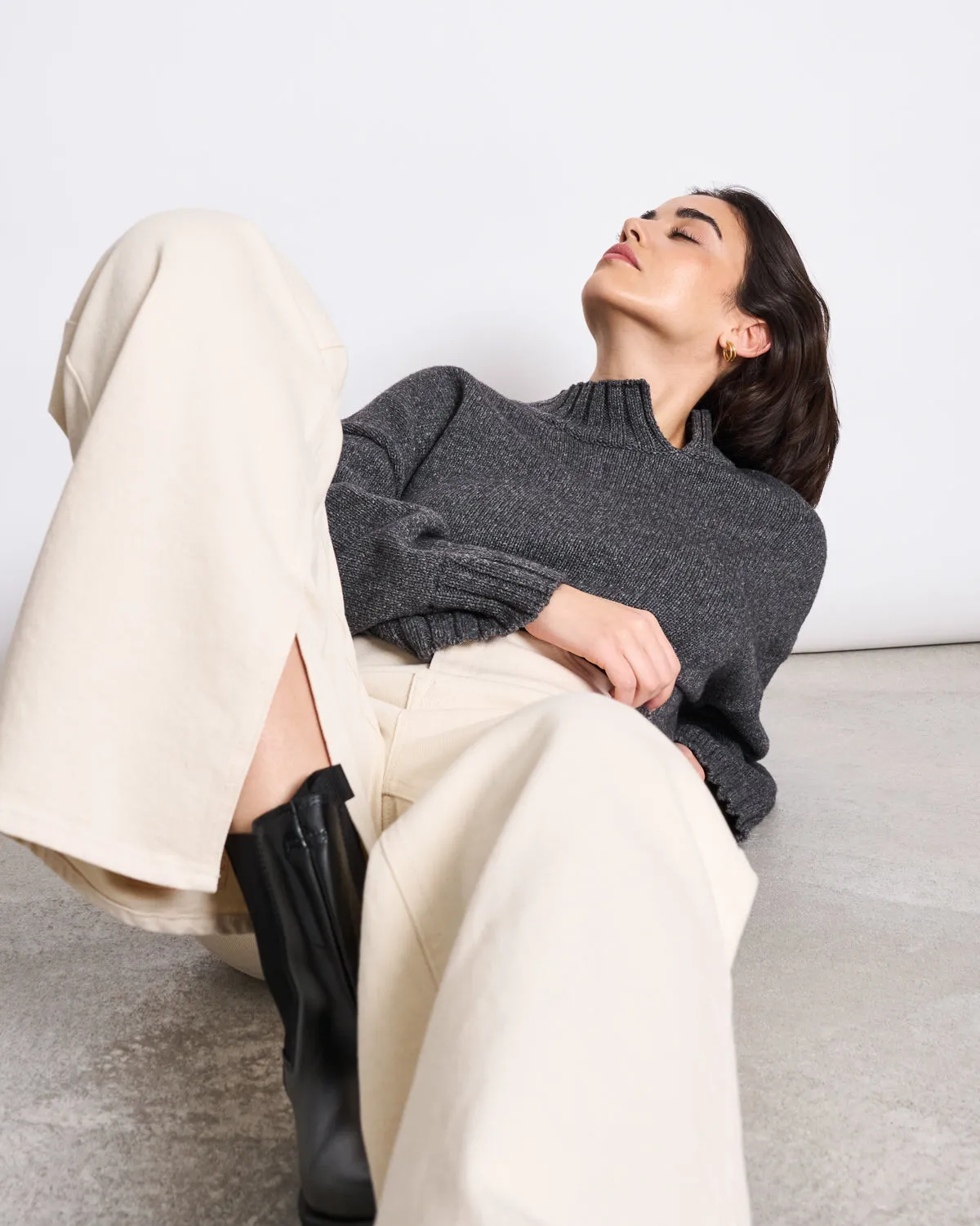 ASYMMETRIC JUMPER SAMEA DARK GREY GOTS sold by JAN 'N JUNE product image thumbnail 4