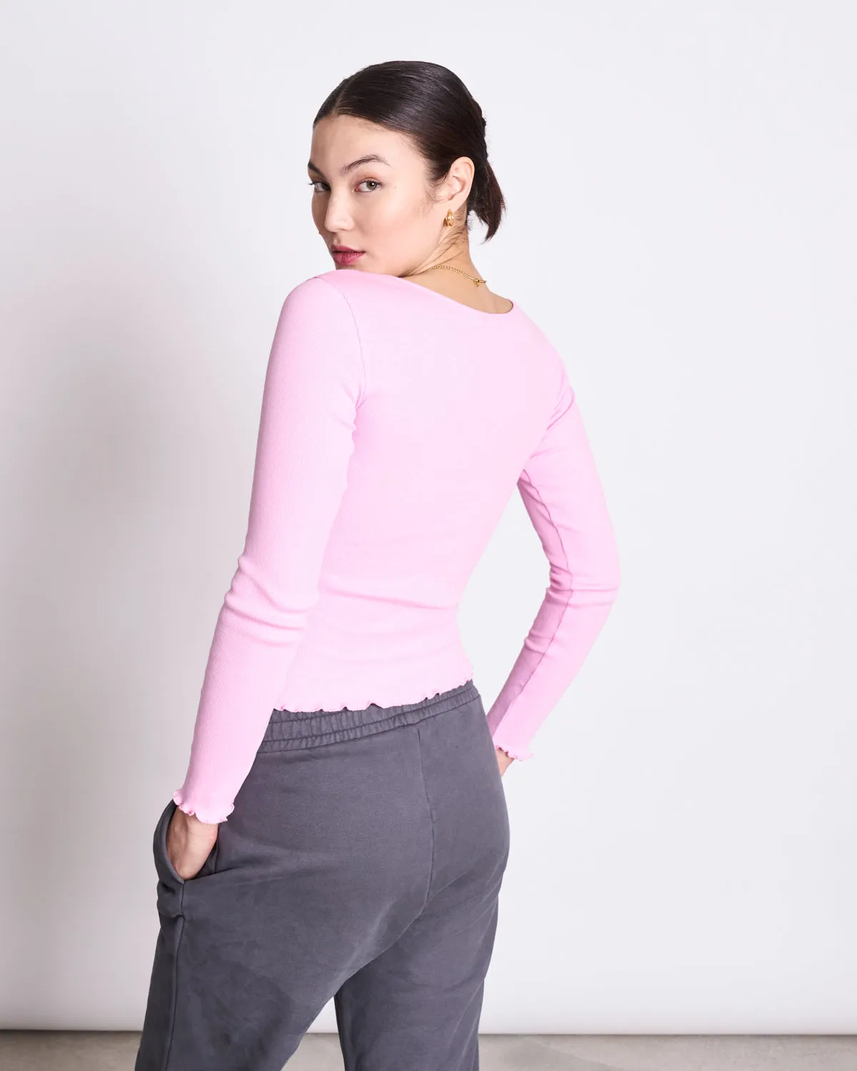 MINIRIB LONGSLEEVE AVERSA BONBON PINK GOTS sold by JAN 'N JUNE product image thumbnail 4