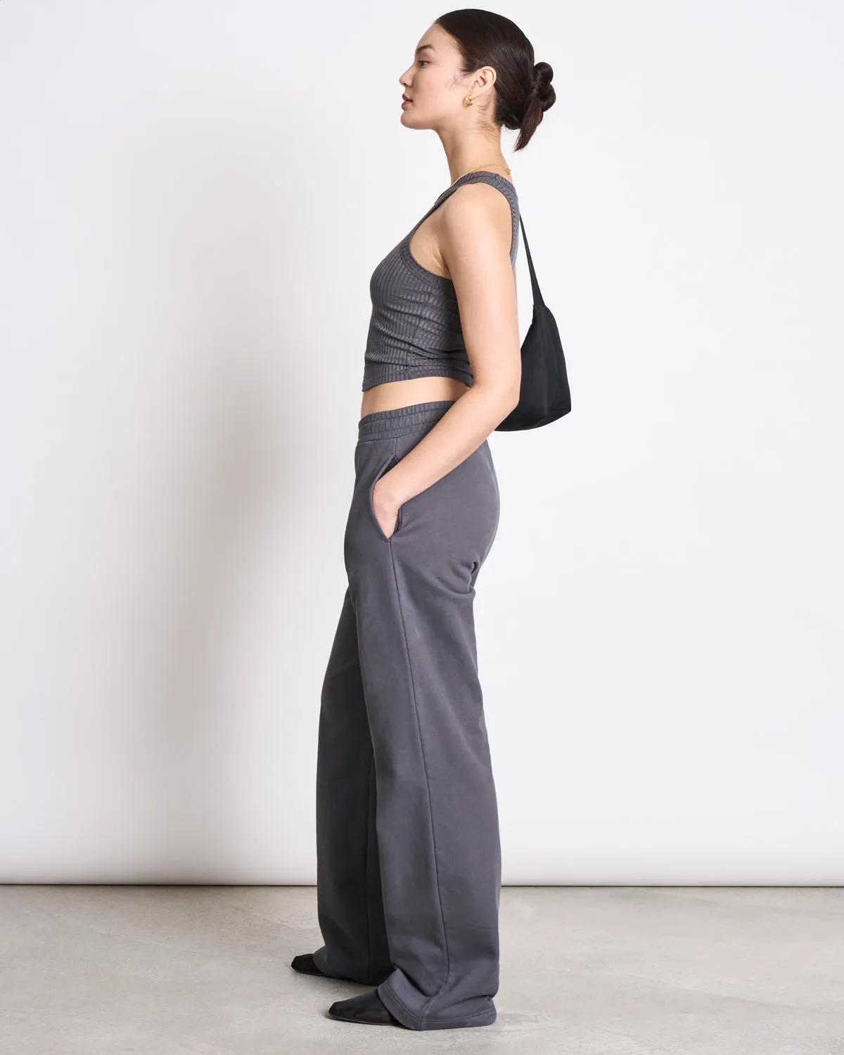 TENCEL™ LYOCELL RIB TANK TOP PORTO DARK GREY sold by JAN 'N JUNE product image thumbnail 3