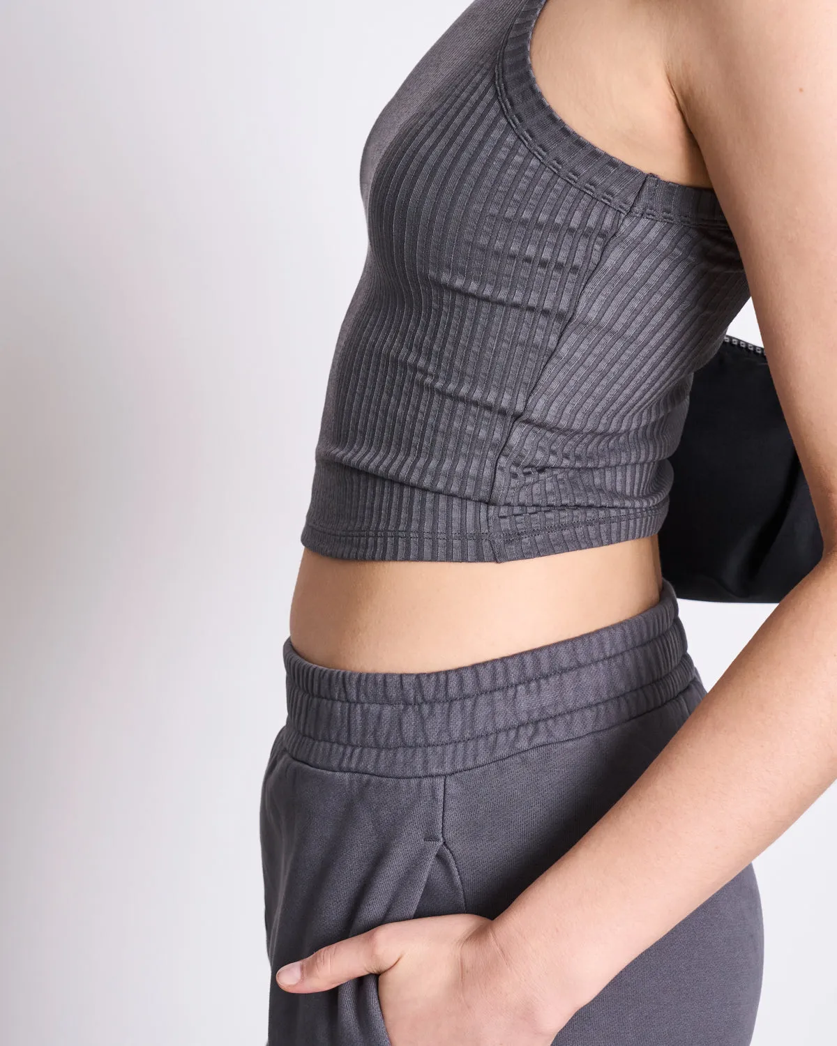 TENCEL™ LYOCELL RIB TANK TOP PORTO DARK GREY sold by JAN 'N JUNE product image thumbnail 4