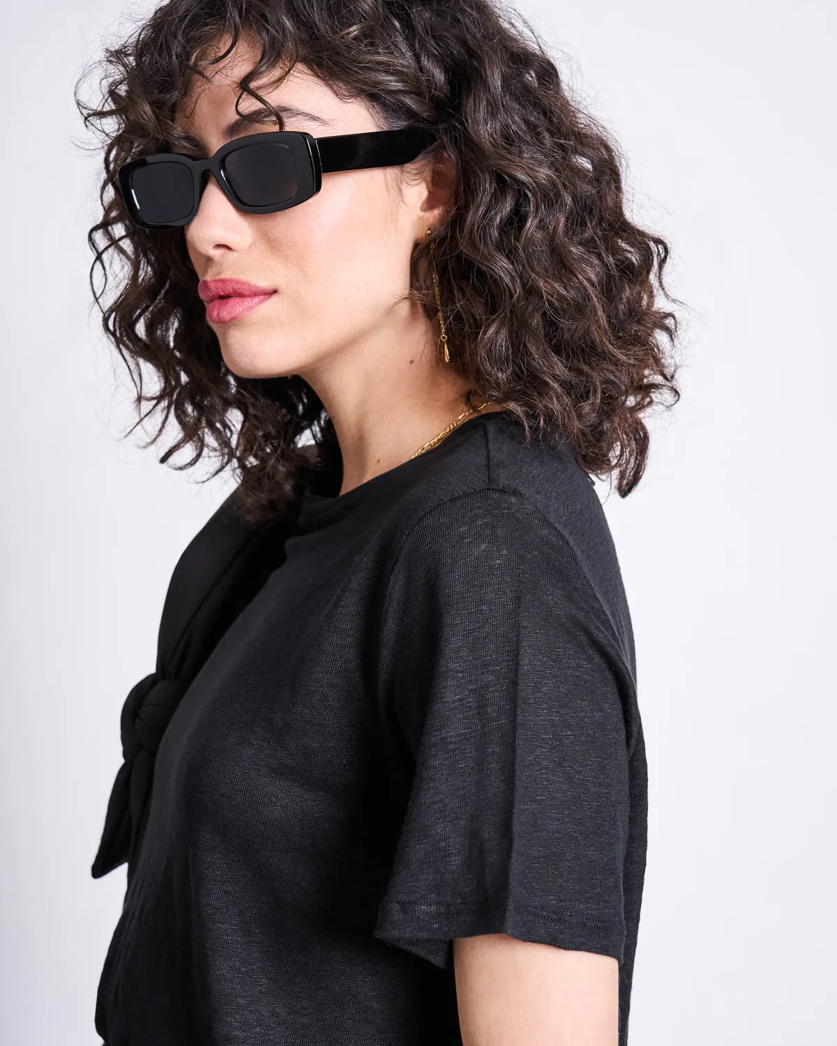 LINEN T-SHIRT BRIMS BLACK GOTS sold by JAN 'N JUNE product image thumbnail 2