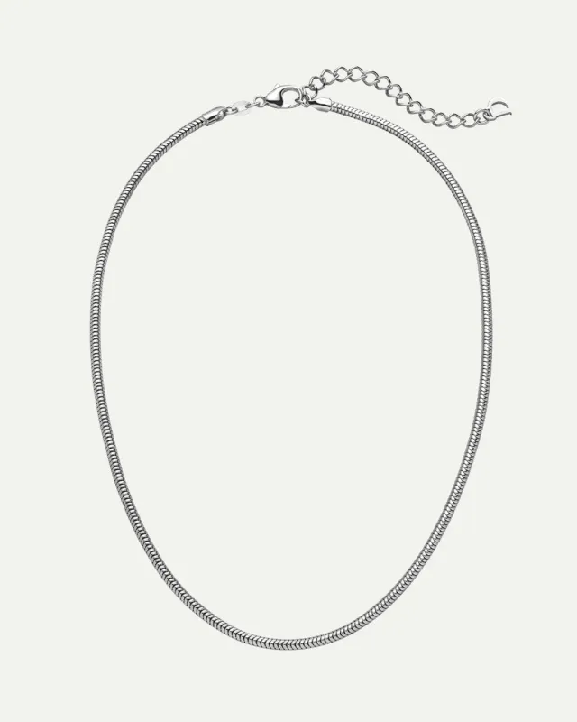DEAR DARLING BERLIN DELICATE SHORT SNAKE NECKLACE SILVER sold by JAN 'N JUNE