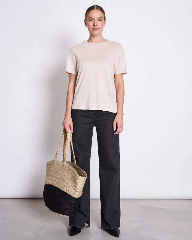 LINEN T-SHIRT BRIMS IVORY GOTS sold by JAN 'N JUNE