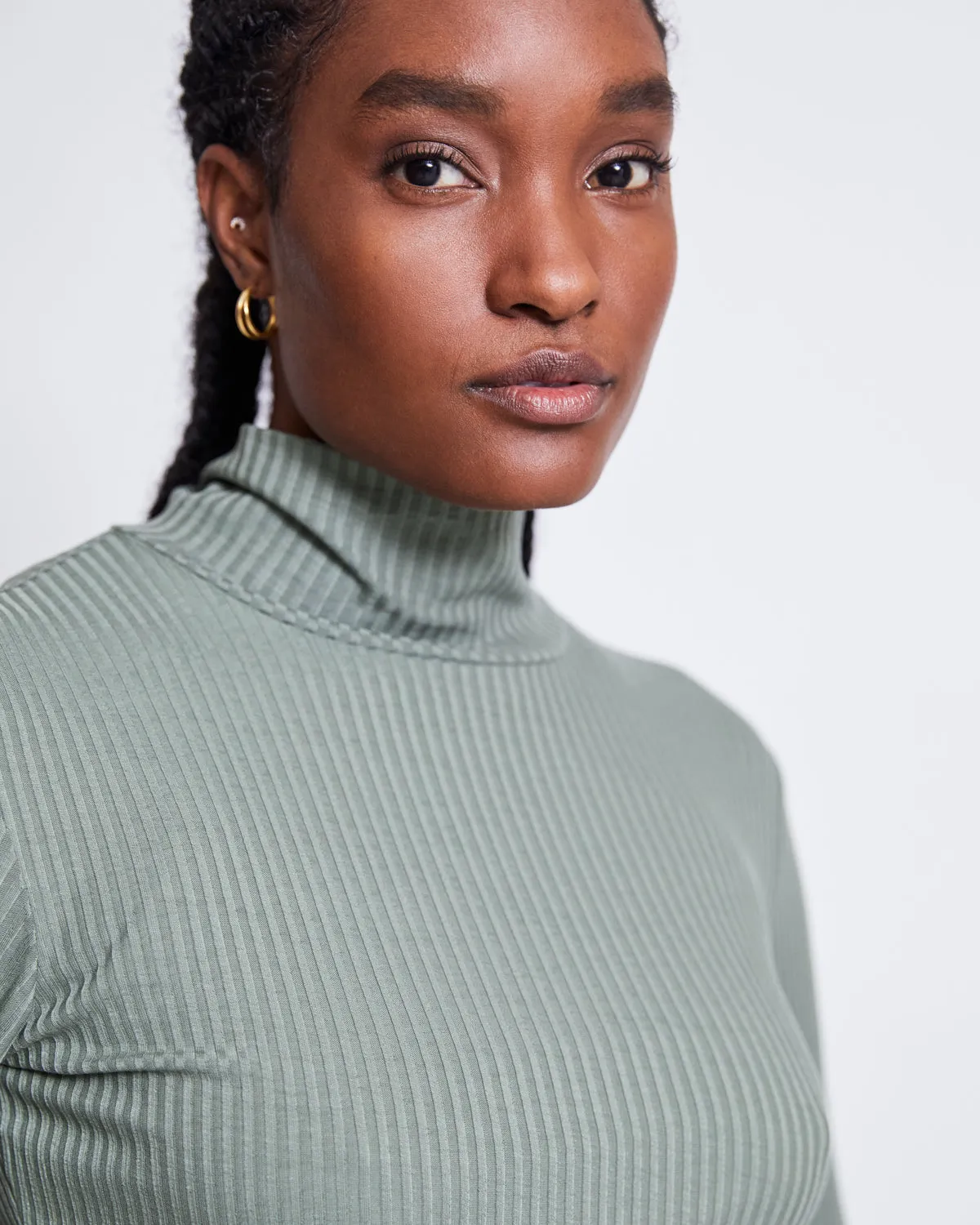 TENCEL™ LYOCELL RIB TURTLENECK MIO SEA SPRAY sold by JAN 'N JUNE product image thumbnail 3