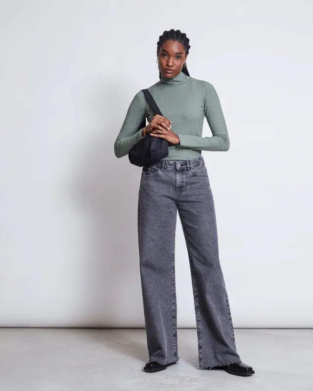 TENCEL™ LYOCELL RIB TURTLENECK MIO SEA SPRAY sold by JAN 'N JUNE
