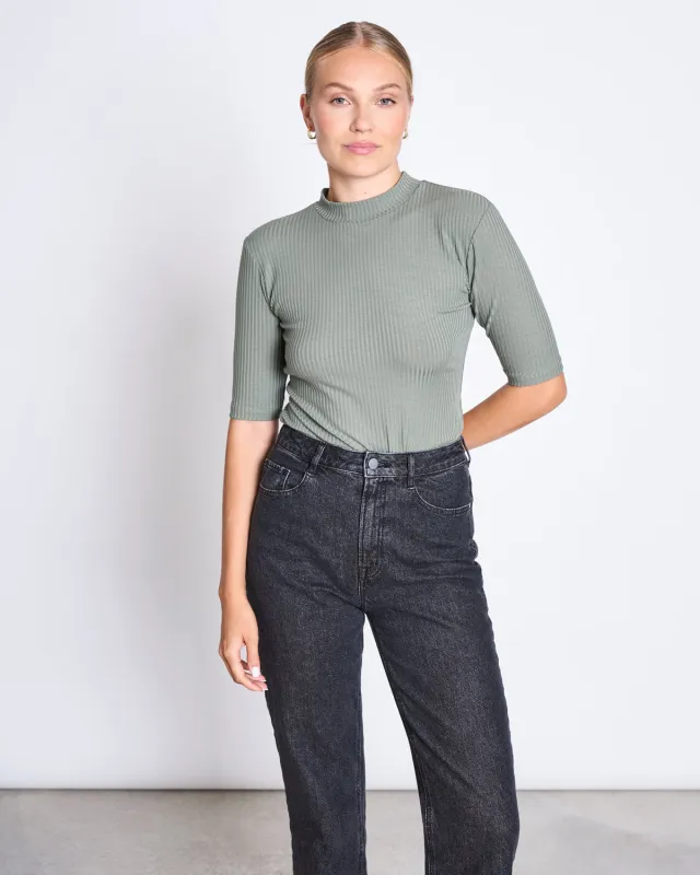 TENCEL™ LYOCELL RIB T-SHIRT NINA SEA SPRAY sold by JAN 'N JUNE