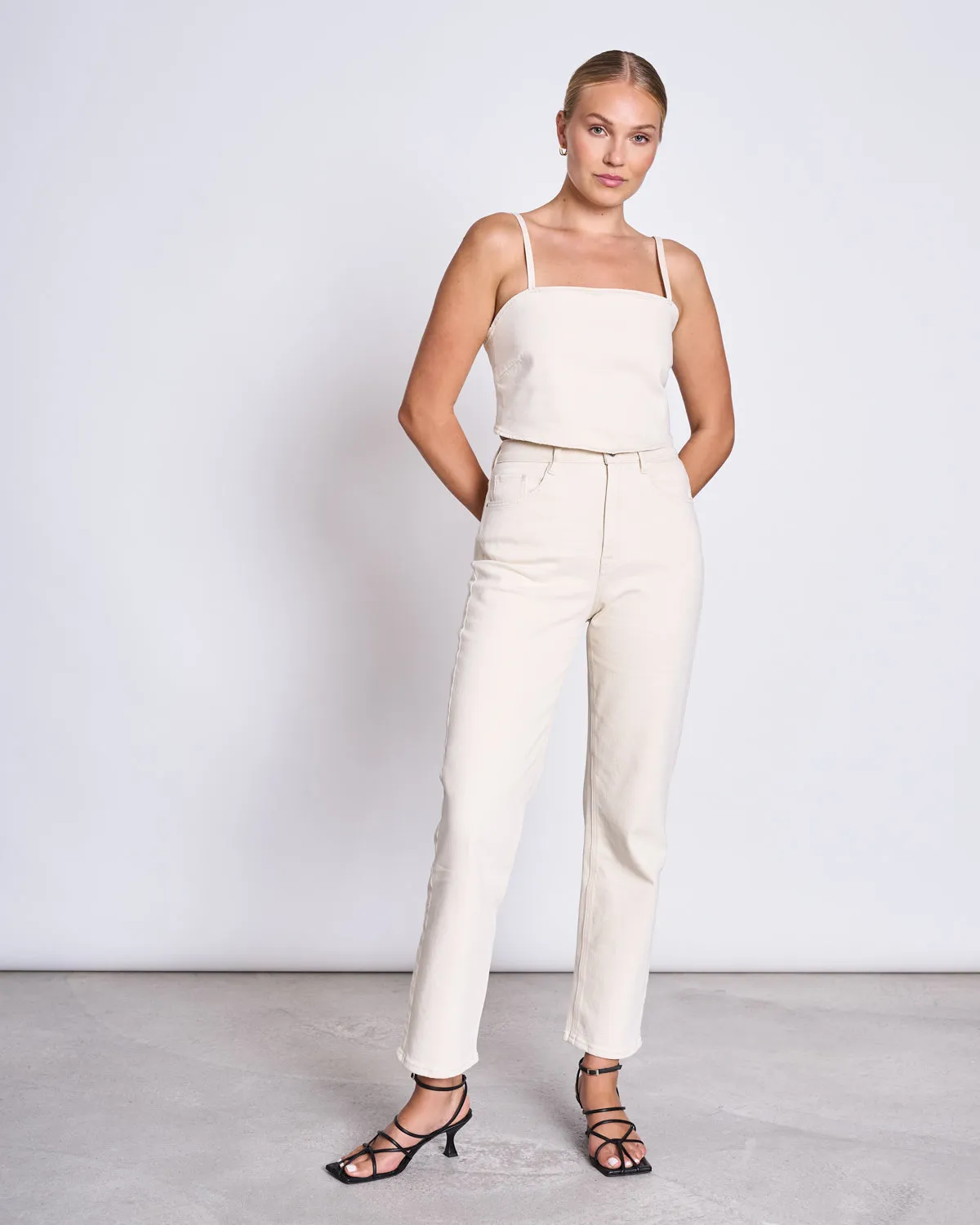 STRAIGHT LEG JEANS ALBA ECRU sold by JAN 'N JUNE