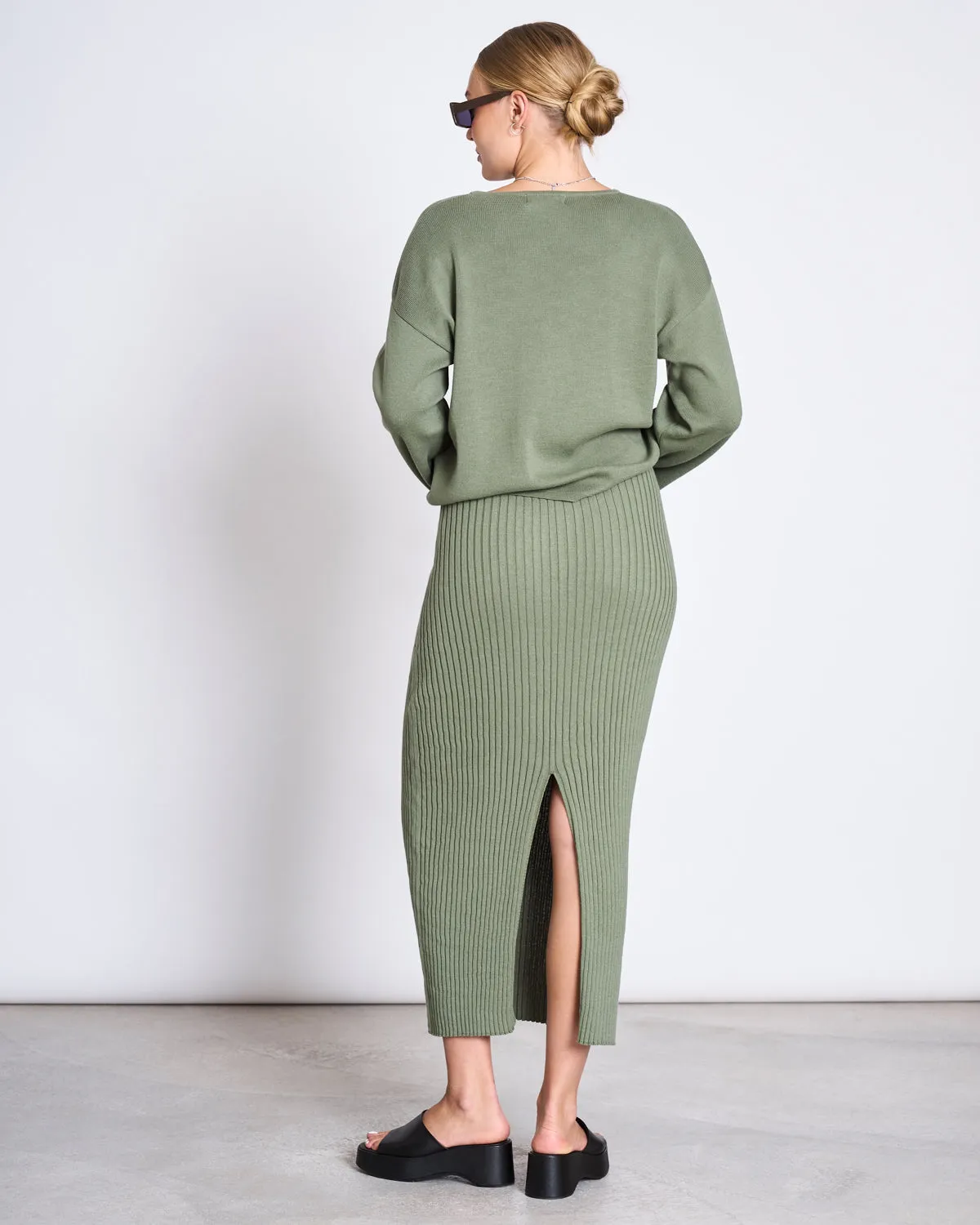 MIDI KNIT SKIRT EBBA SEA SPRAY GOTS sold by JAN 'N JUNE product image thumbnail 3