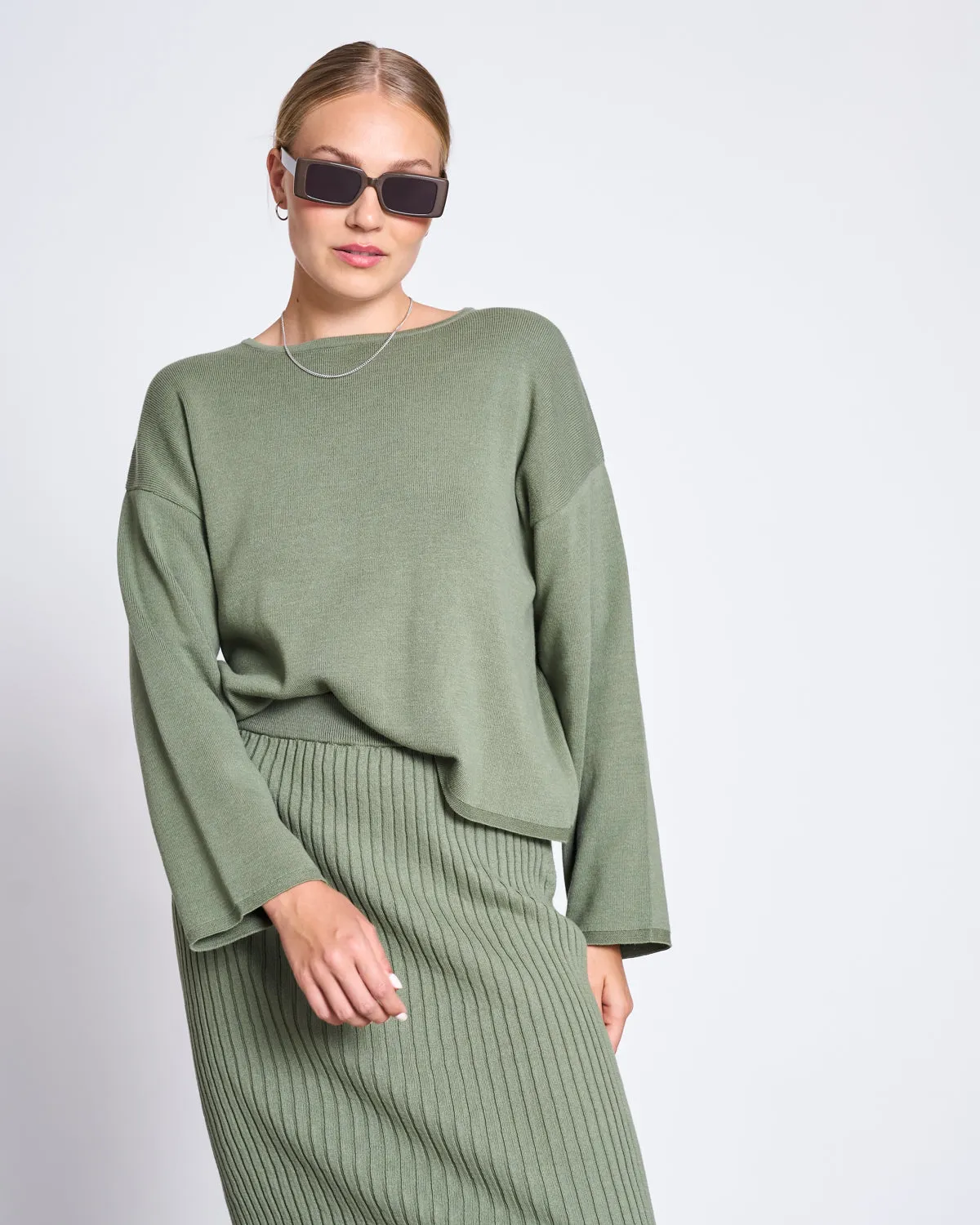 MIDI KNIT SKIRT EBBA SEA SPRAY GOTS sold by JAN 'N JUNE product image thumbnail 4