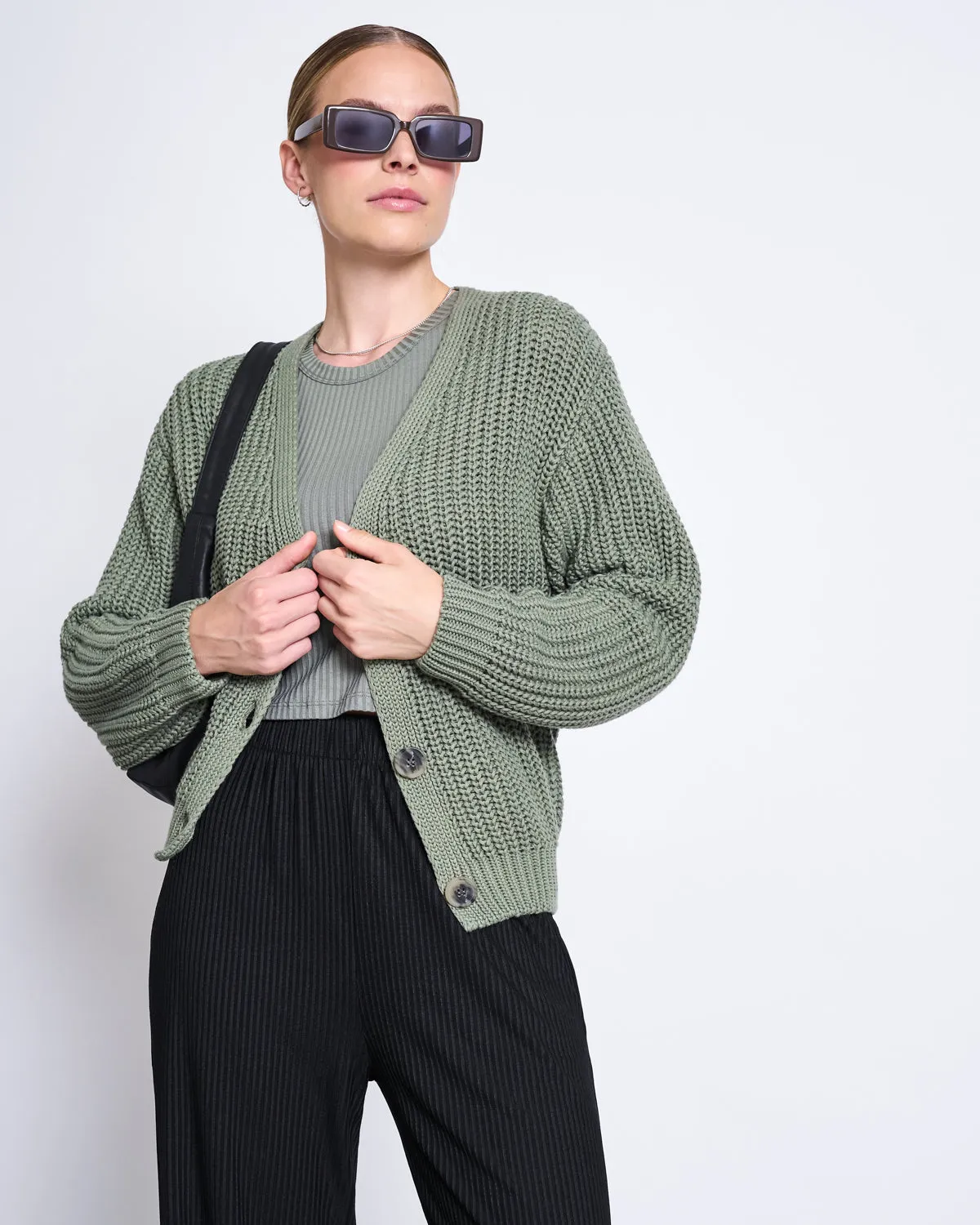 CHUNKY CARDIGAN LENA SEA SPRAY GOTS sold by JAN 'N JUNE product image thumbnail 3