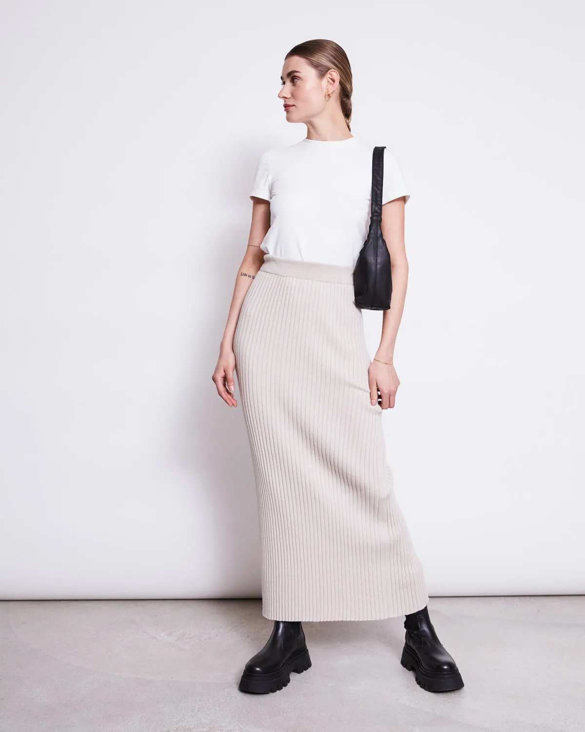 MIDI KNIT SKIRT EBBA IVORY GOTS sold by JAN 'N JUNE product image thumbnail 5