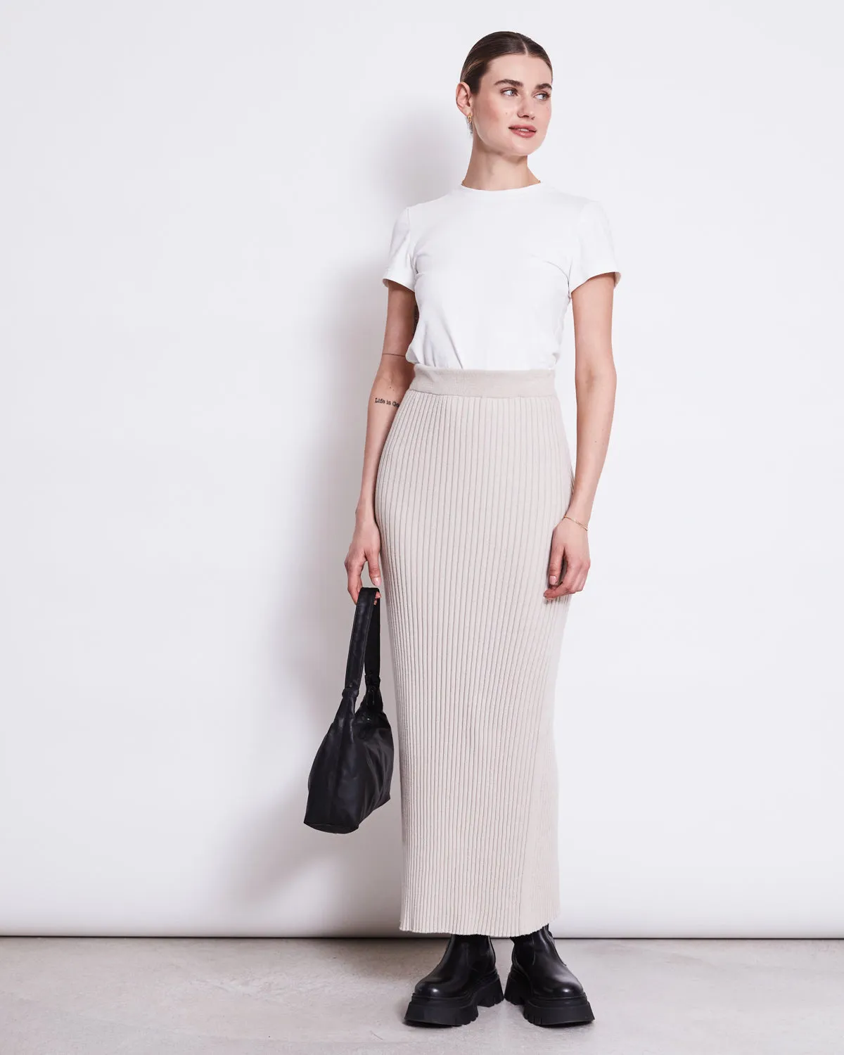 MIDI KNIT SKIRT EBBA IVORY GOTS sold by JAN 'N JUNE product image thumbnail 2
