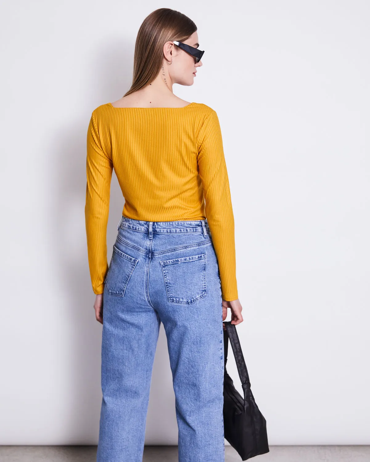 SQUARE NECK LONGSLEEVE FRIA MUSTARD sold by JAN 'N JUNE product image thumbnail 3
