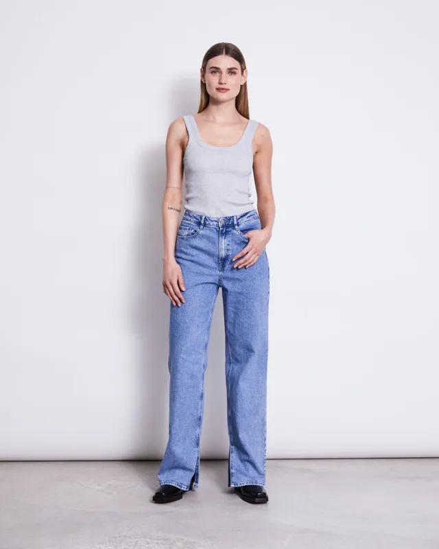 SLITTED WIDE LEG JEANS SELENE LIGHT BLUE sold by JAN 'N JUNE
