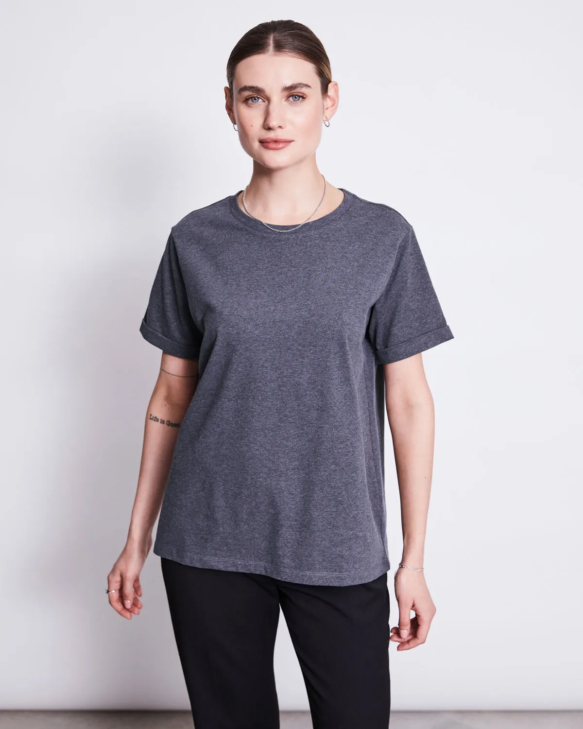 BRUSHED T-SHIRT BOY DARK GREY GOTS sold by JAN 'N JUNE product image thumbnail 4