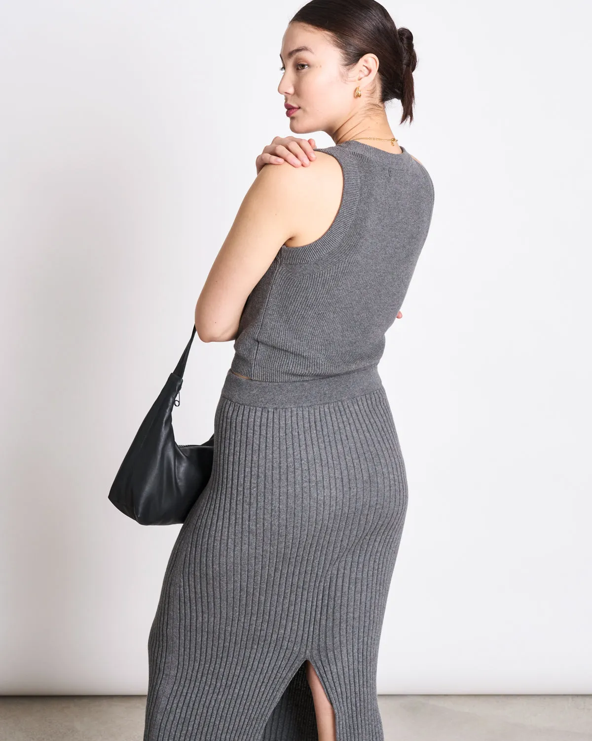 MIDI KNIT SKIRT EBBA DARK GREY GOTS sold by JAN 'N JUNE product image thumbnail 5